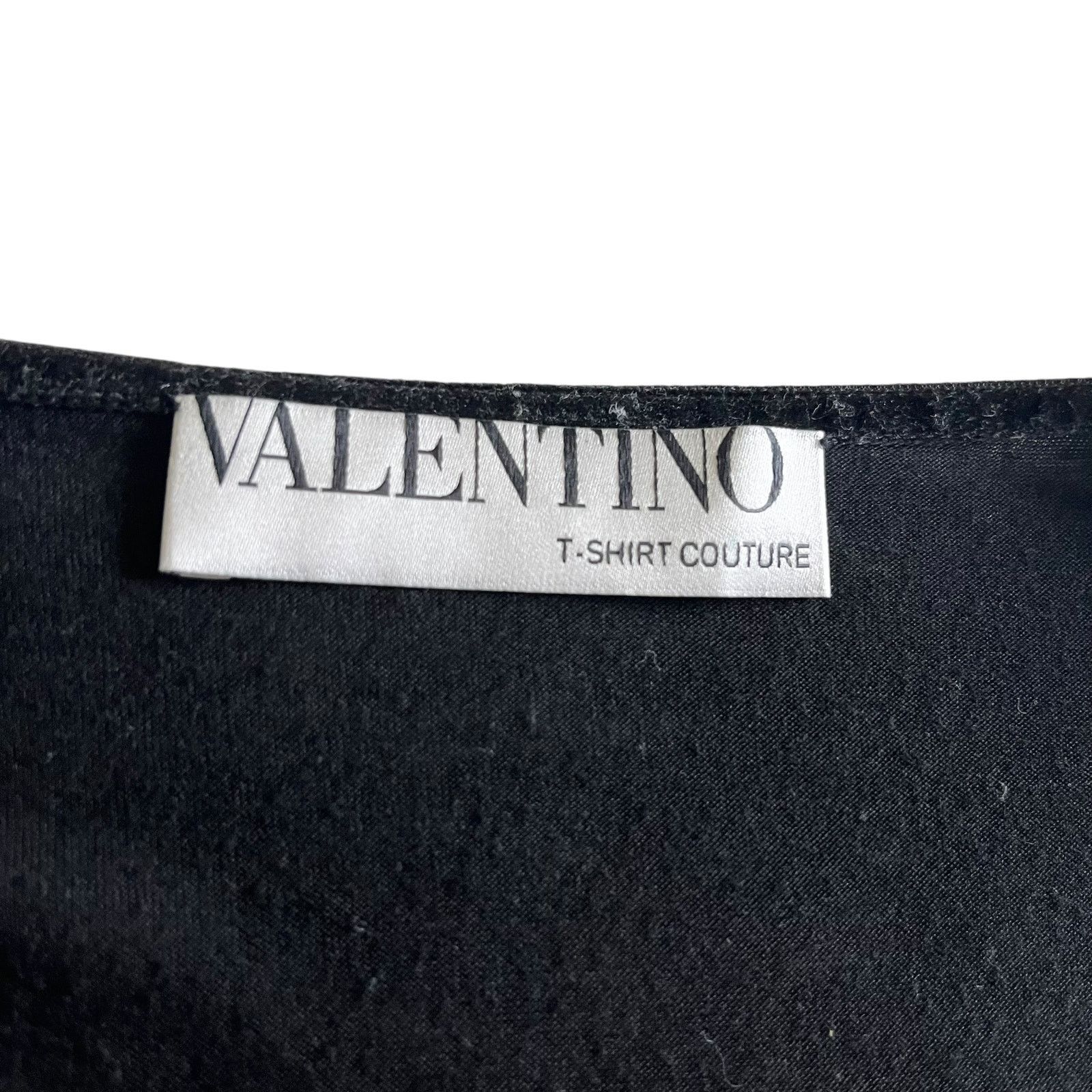 Valentino Valentino Black Beaded Square Neck Sheer Short Sleeve Top Size M / US 6-8 / IT 42-44 - 5 Thumbnail