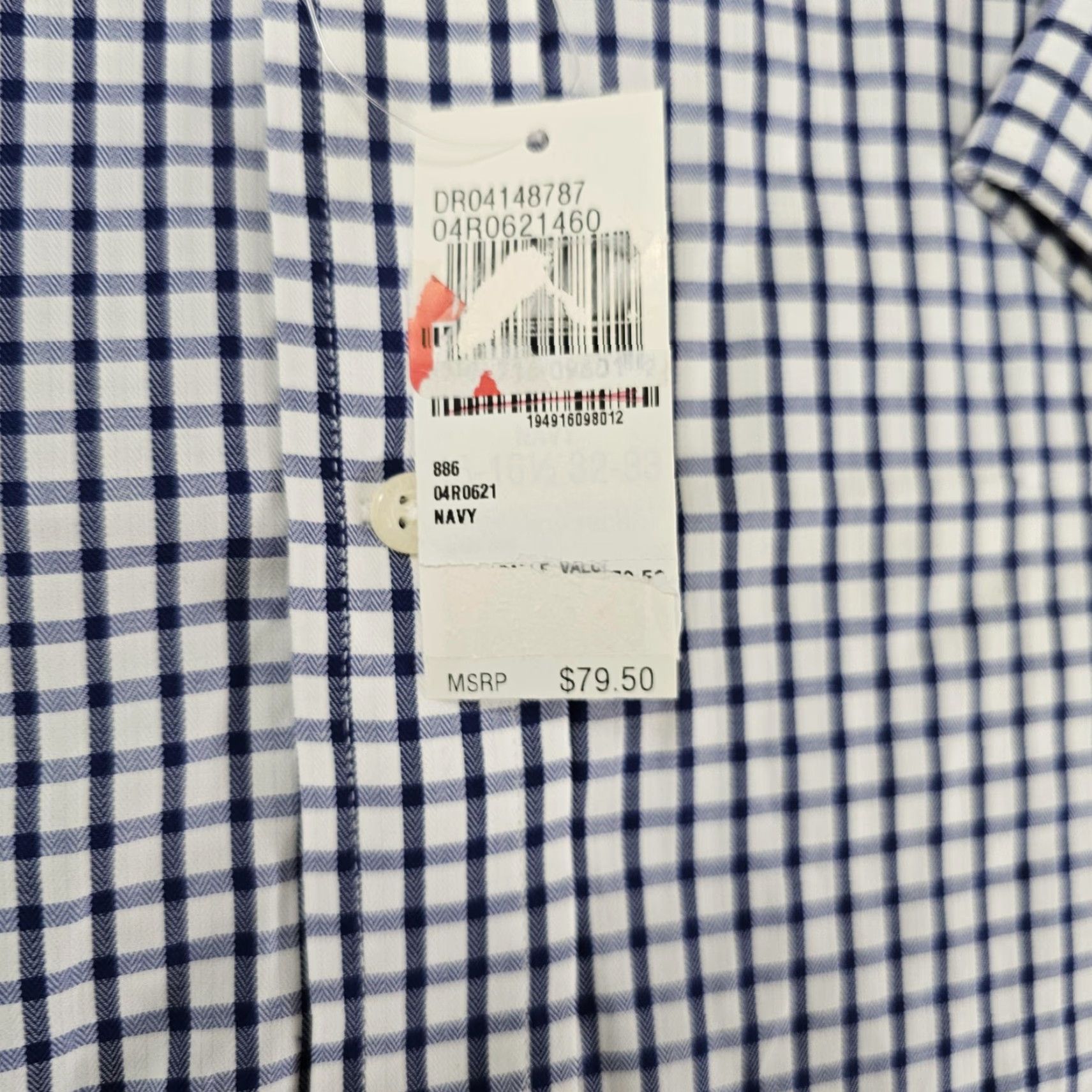 Ralph Lauren Lauren Ralph Lauren Shirt Mens Large Navy White Check Regular Fit Stretch New Size US L / EU 52-54 / 3 - 4 Thumbnail