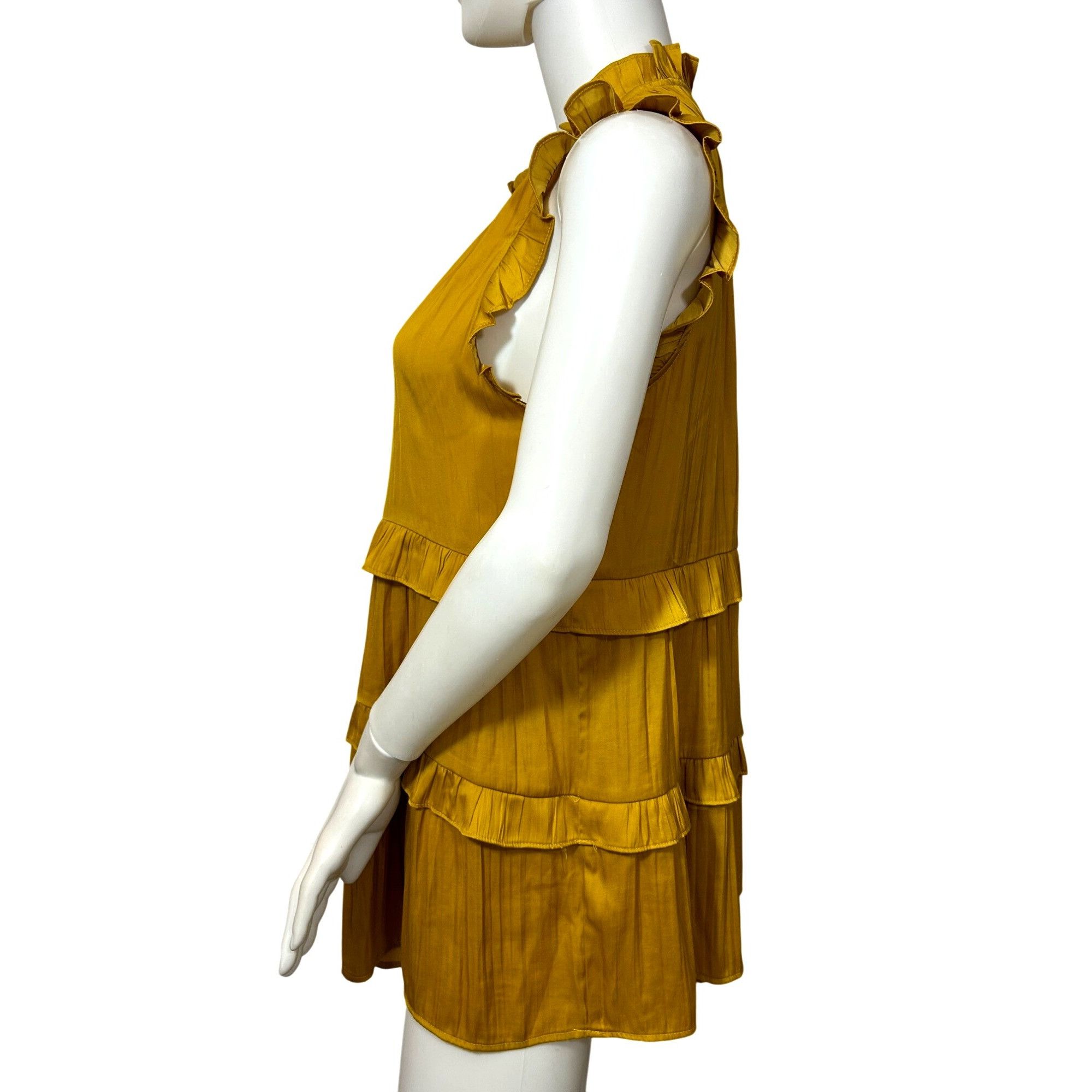 Anthropologie Anthropologie Top M Honey Yellow Tiered Sleeveless Ruffles B Size M / US 6-8 / IT 42-44 - 3 Thumbnail