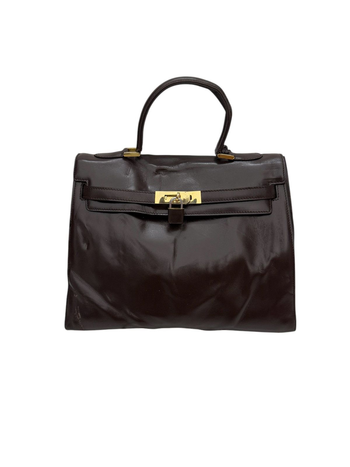 Bally × Leather VINTAGE BALLY BROWN LEATHER TOP HANDLE BIRKIN DESIGN Size ONE SIZE - 1 Thumbnail