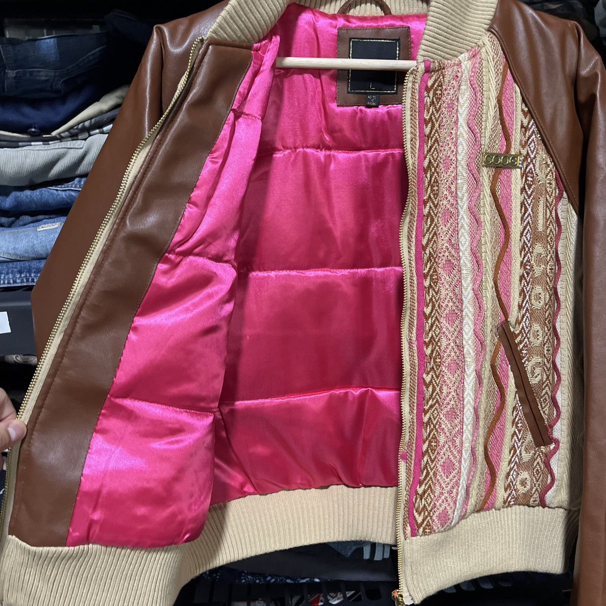 Coogi VINTAGE Y2K COOGI 3D KNIT SWEATER BOMBER JACKET LARGE NWT Size L / US 10 / IT 46 - 7 Thumbnail