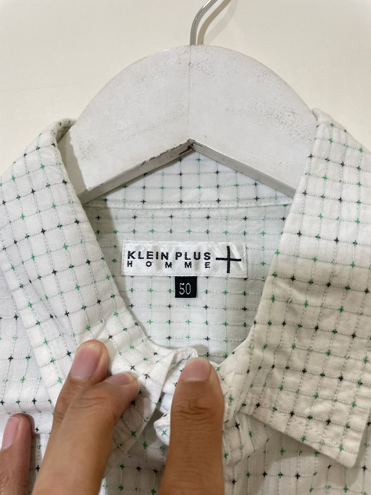Balenciaga 2000s Japan White Micro Check Short Sleeve Button Up Shirt Size US M / EU 48-50 / 2 - 5 Thumbnail