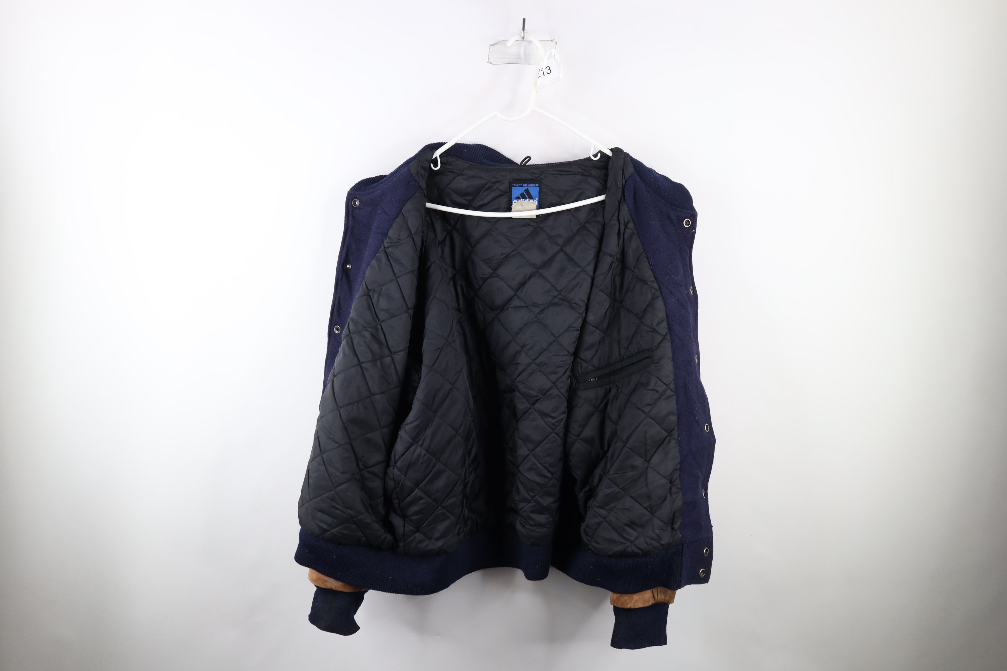 Vintage Vintage Adidas Dame University Wool Leather Varsity Jacket Size US L / EU 52-54 / 3 - 13 Thumbnail