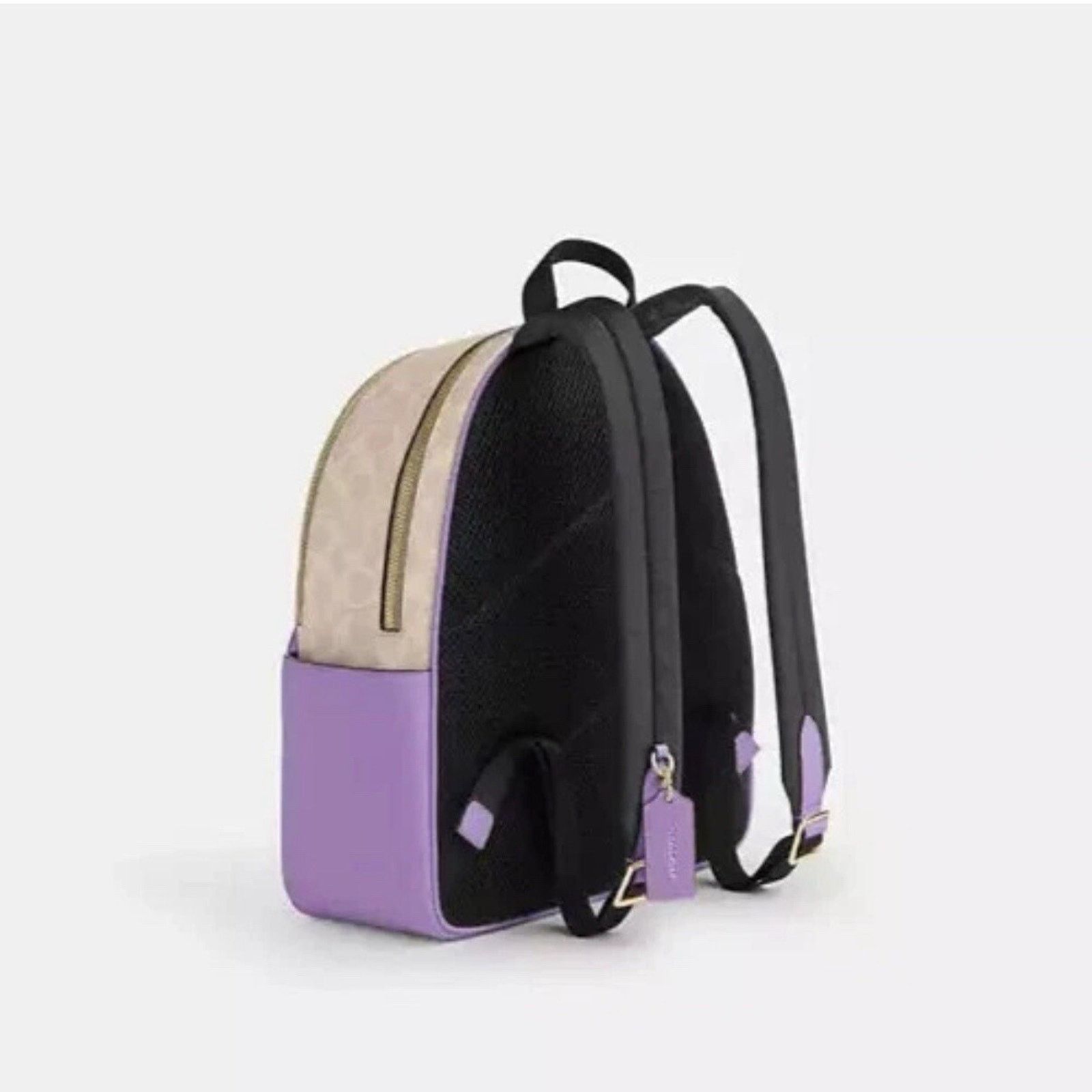 Coach NWT Coach Court Backpack Signature Canvas CZ176 Sand/Iris Size ONE SIZE - 10 Thumbnail