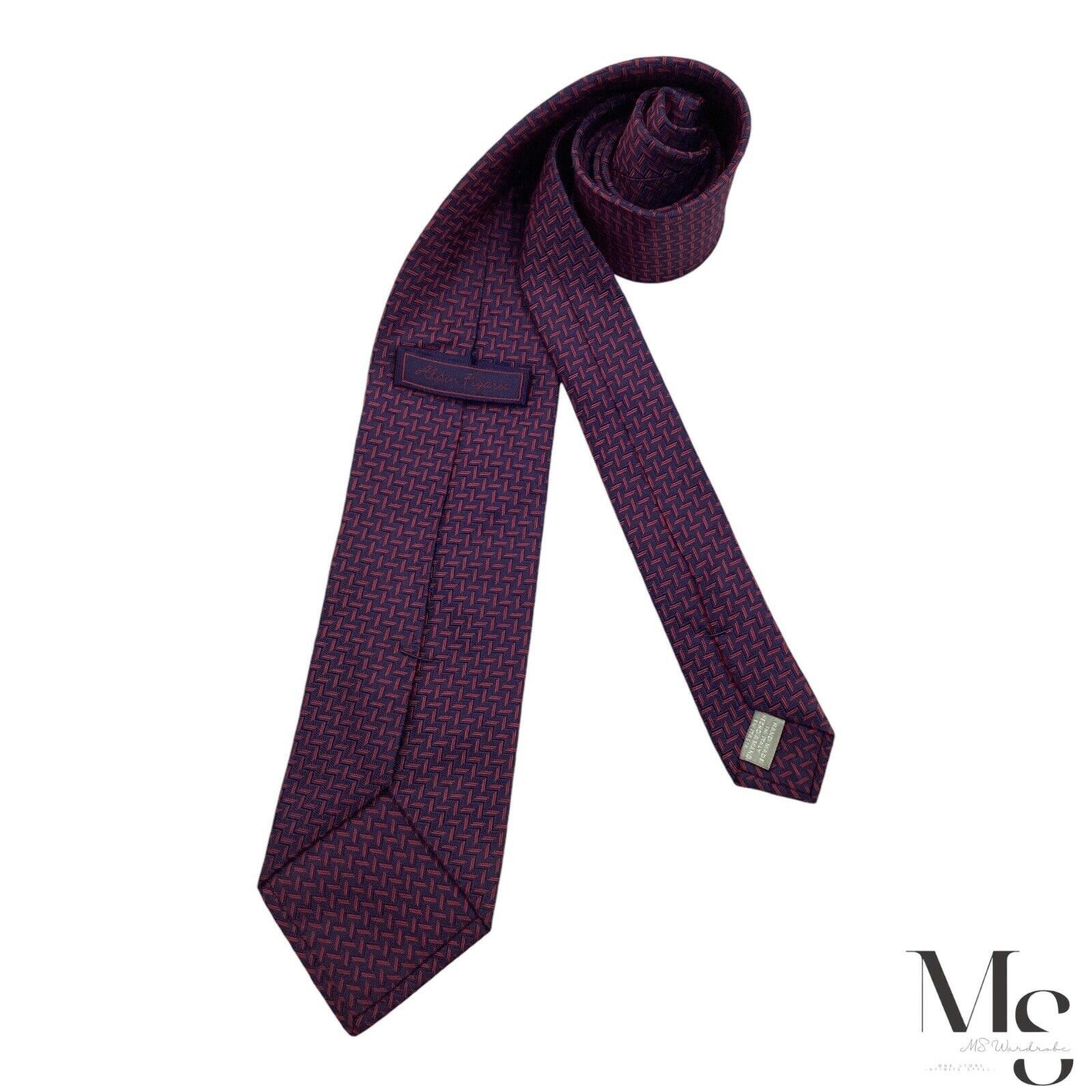 Figaret ALAIN FIGARET Purple Geometric Silk Tie Hand Made In Italy W Size ONE SIZE - 3 Thumbnail
