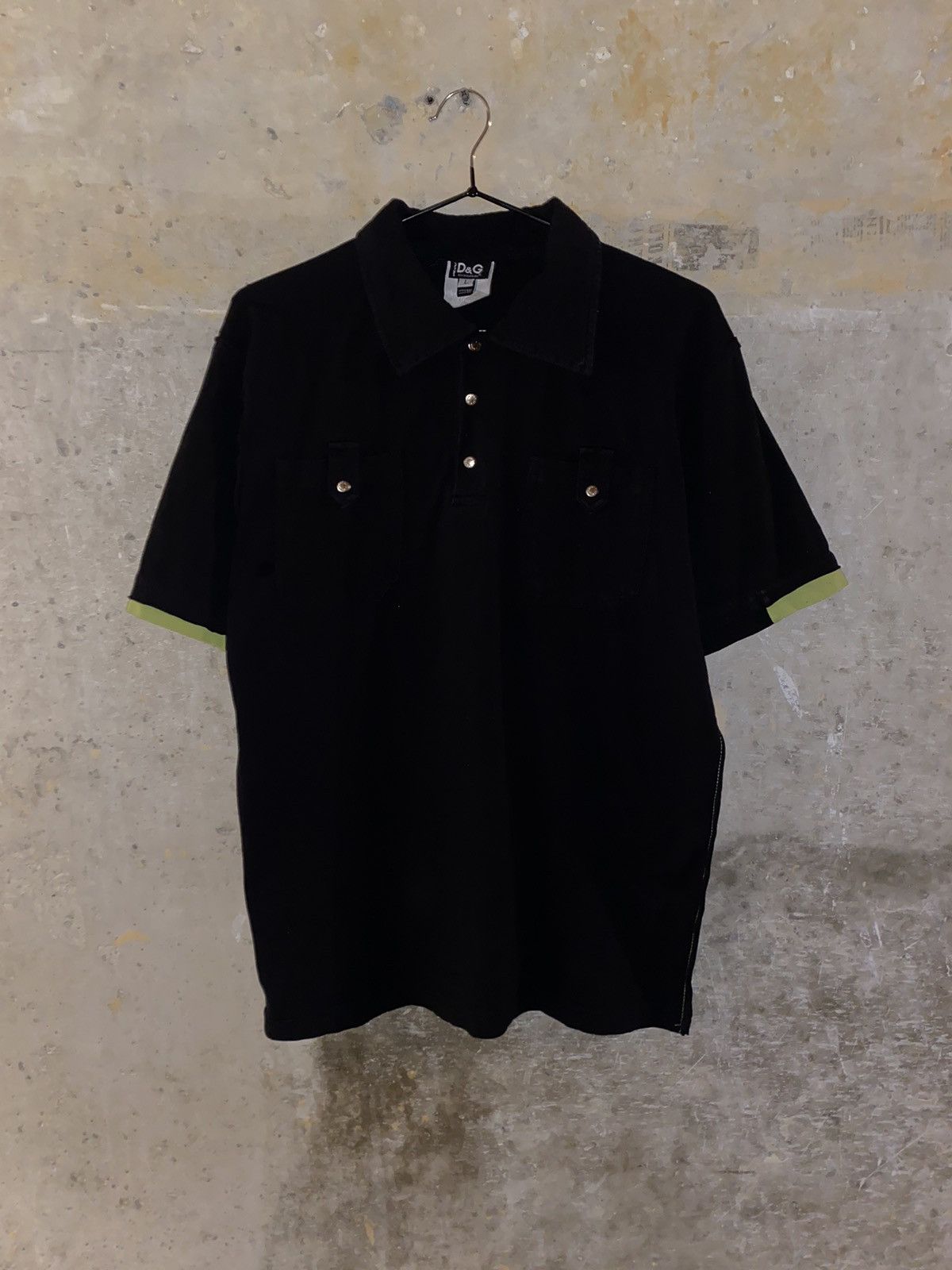 Dolce & Gabbana Designer Luxury Black Dolce & Gabbana Big logo polo shirt Size US L / EU 52-54 / 3 - 2 Thumbnail
