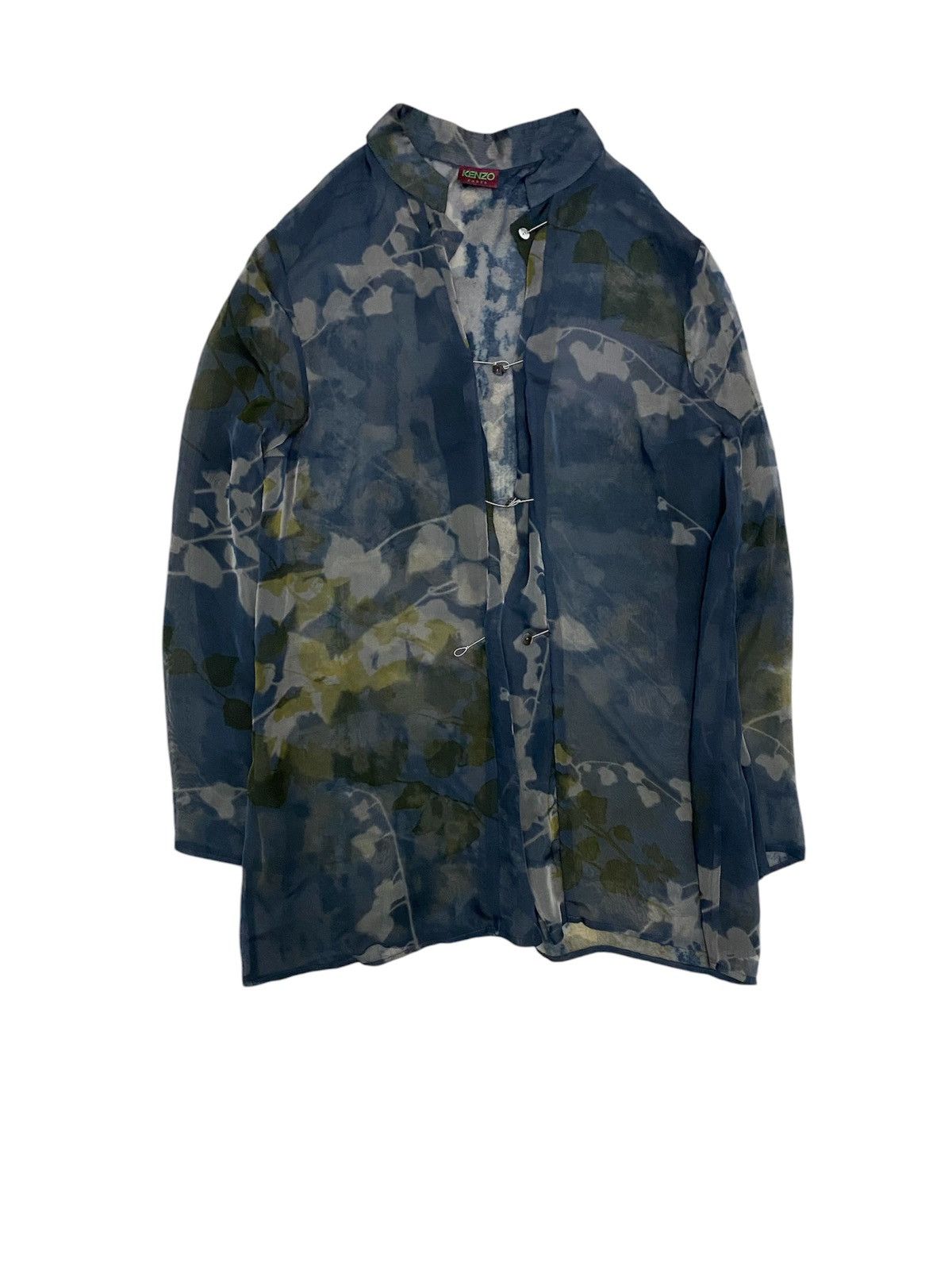 Kenzo × Vintage 1990s KENZO Mesh paper thin button up sexy Size M / US 6-8 / IT 42-44 - 1 Thumbnail