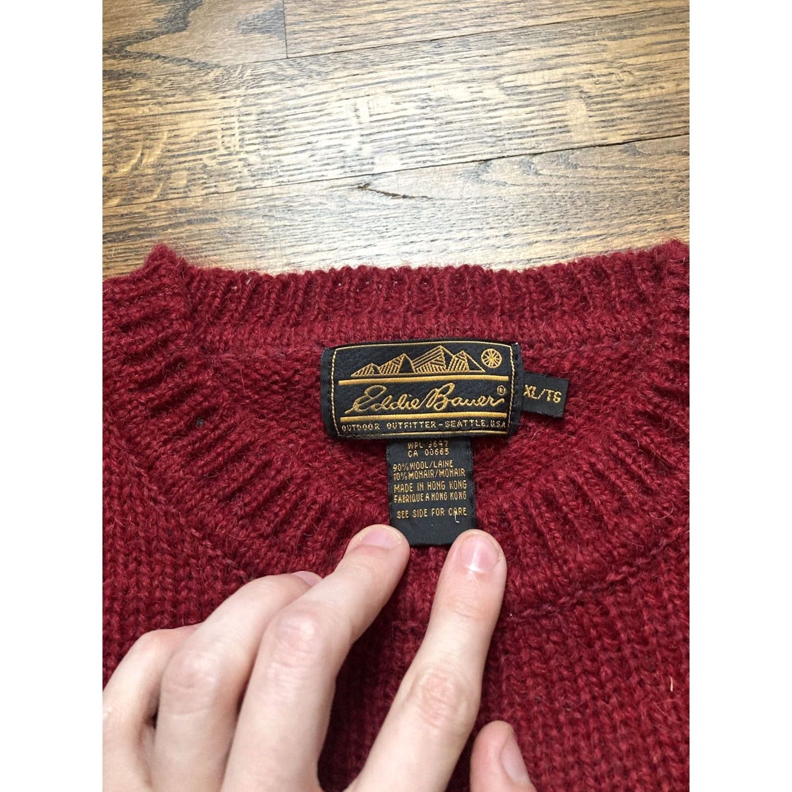 Eddie Bauer VINTAGE Eddie Bauer Sweater Mens XL Red Mohair Wool Knit Cable-Knit Pullover Regular Long Sleeve Round Neck Seasonal Fall Winter Spring Mens Size US XL / EU 56 / 4 - 4 Thumbnail