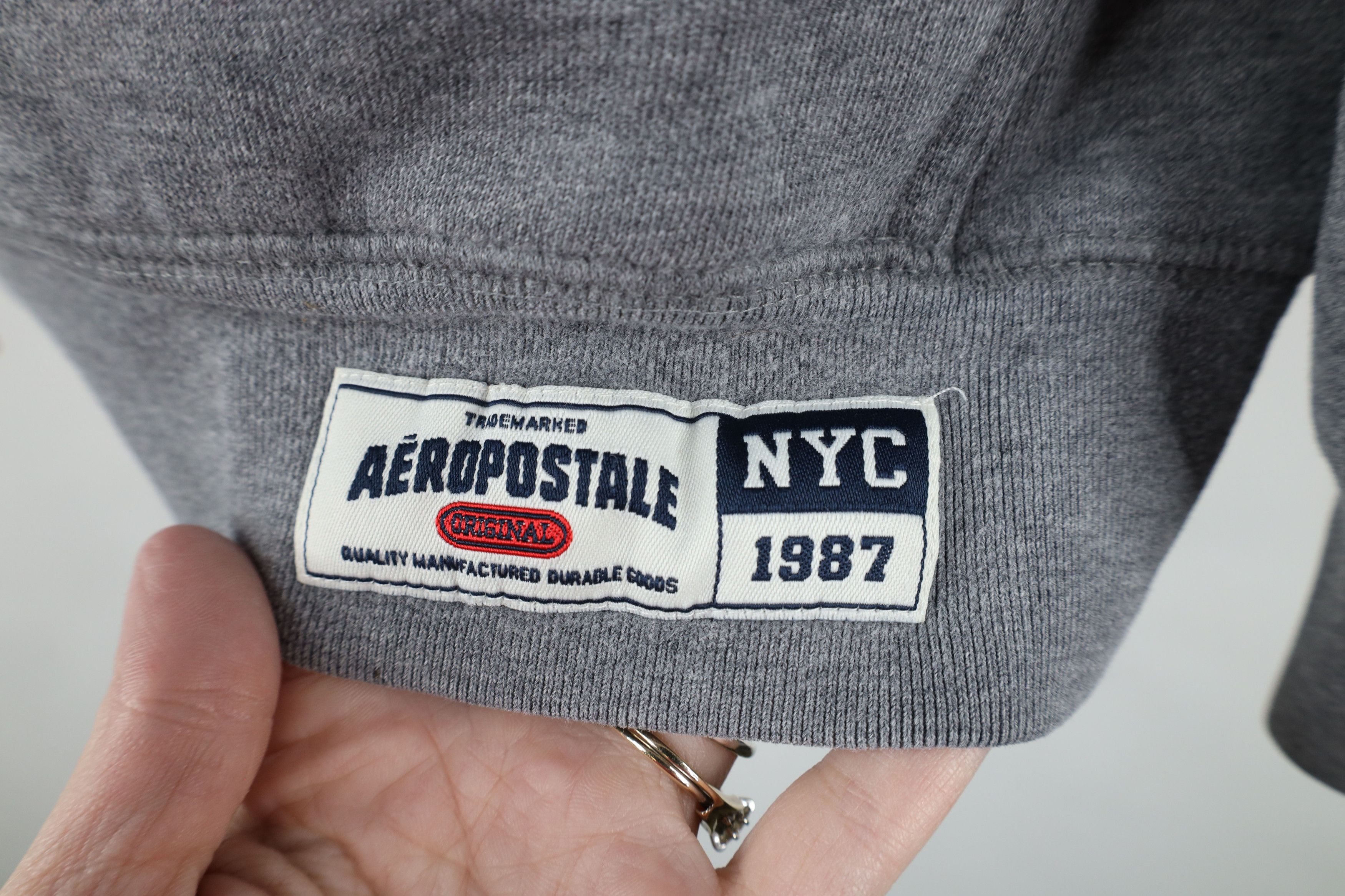 Aeropostale × Vintage Vintage 90s Y2K Aeropostale New York Athletics Hoodie Gray Size US M / EU 48-50 / 2 - 6 Thumbnail