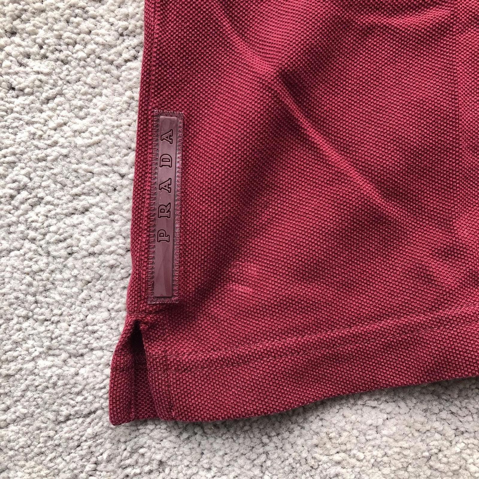 Prada Prada Tonal Red Tab Polo Shirt Size US XL / EU 56 / 4 - 2 Thumbnail