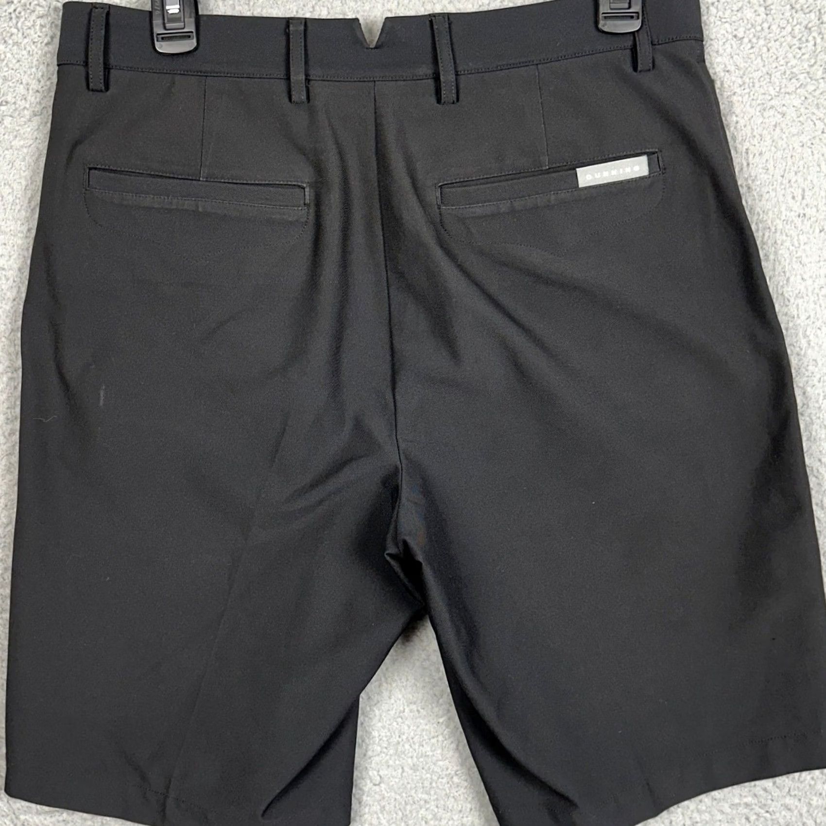 Vintage Dunning Shorts Mens 30 Black Performance Golf Chino Flat Front Stretch Pockets Size US 30 / EU 46 - 2 Thumbnail