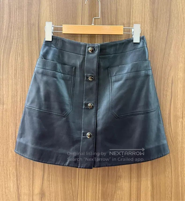 Dior Dior Black sheepskin A-line skirt Size 24" / US 00 / IT 34 - 1 Thumbnail