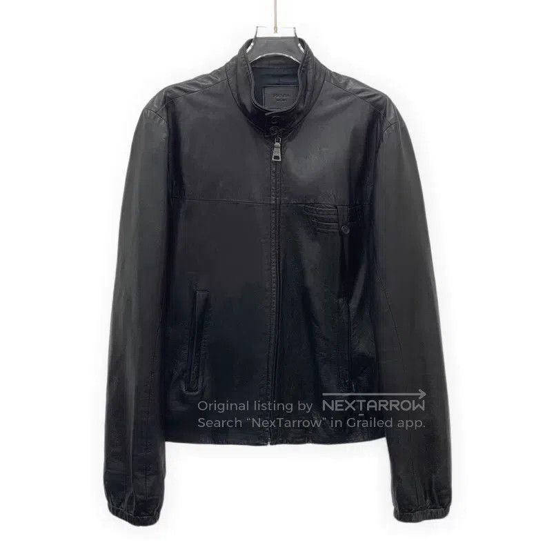 Prada Prada Black stand-up collar leather jacket Size US M / EU 48-50 / 2 - 1 Thumbnail