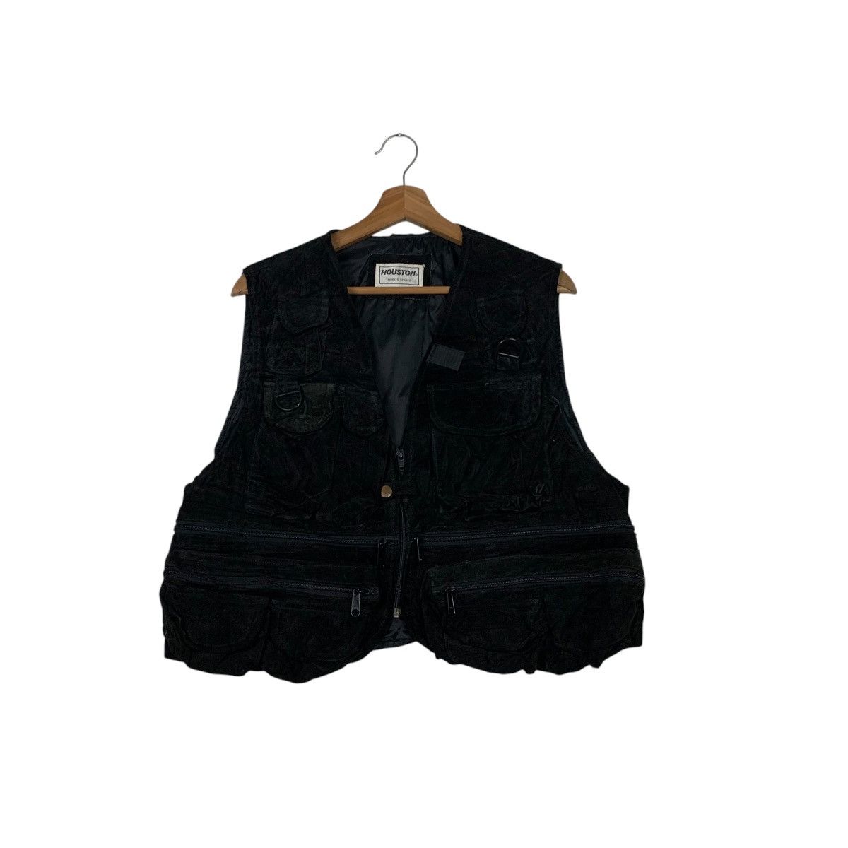 Japanese Brand 90’s HOUSTON Tactical Suede Leather Vest #2298-C102 Size US L / EU 52-54 / 3 - 1 Thumbnail