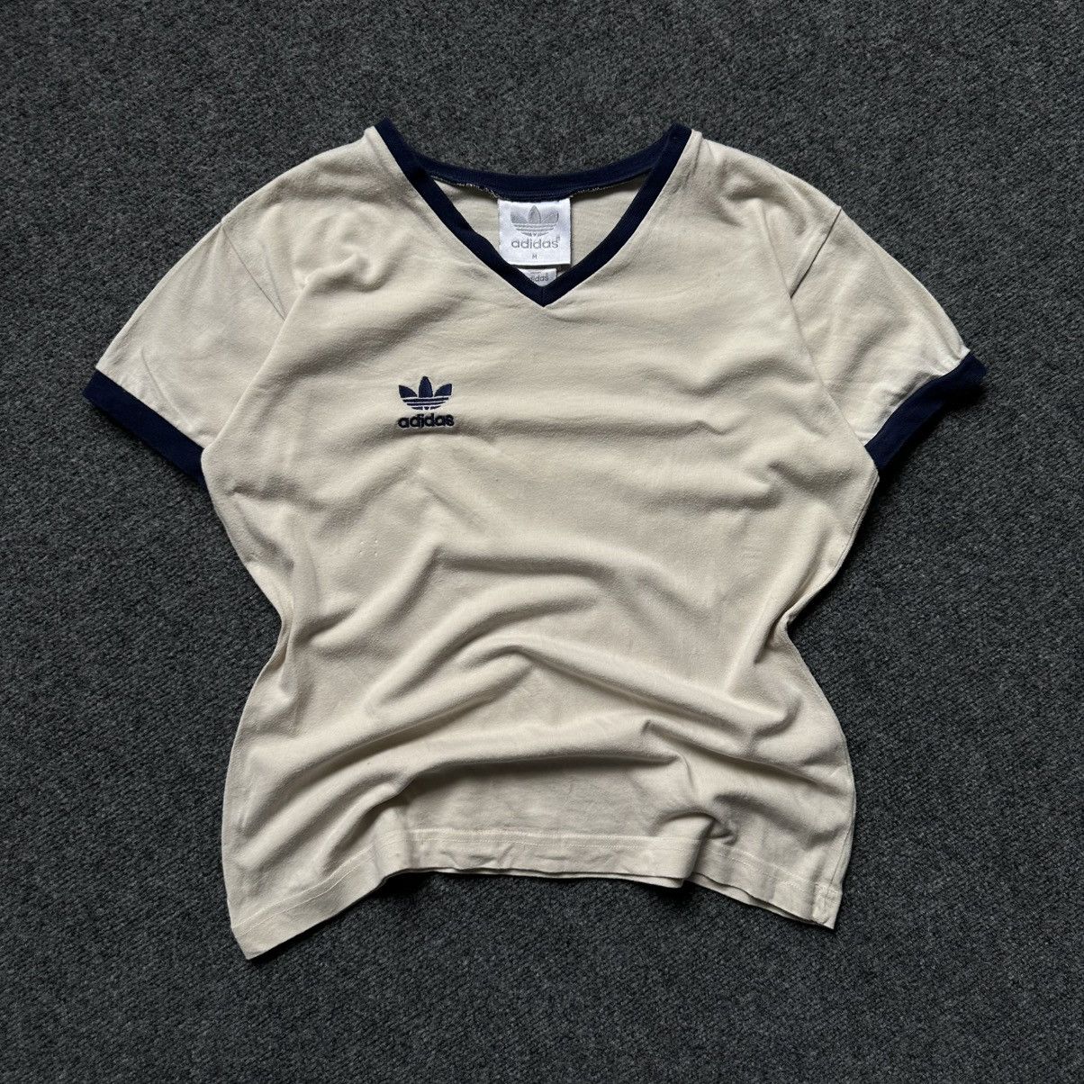 Adidas VTG Women’s V Neck T-shirts Small Logo Size M Y2K Trashed 00 Size M / US 6-8 / IT 42-44 - 3 Thumbnail