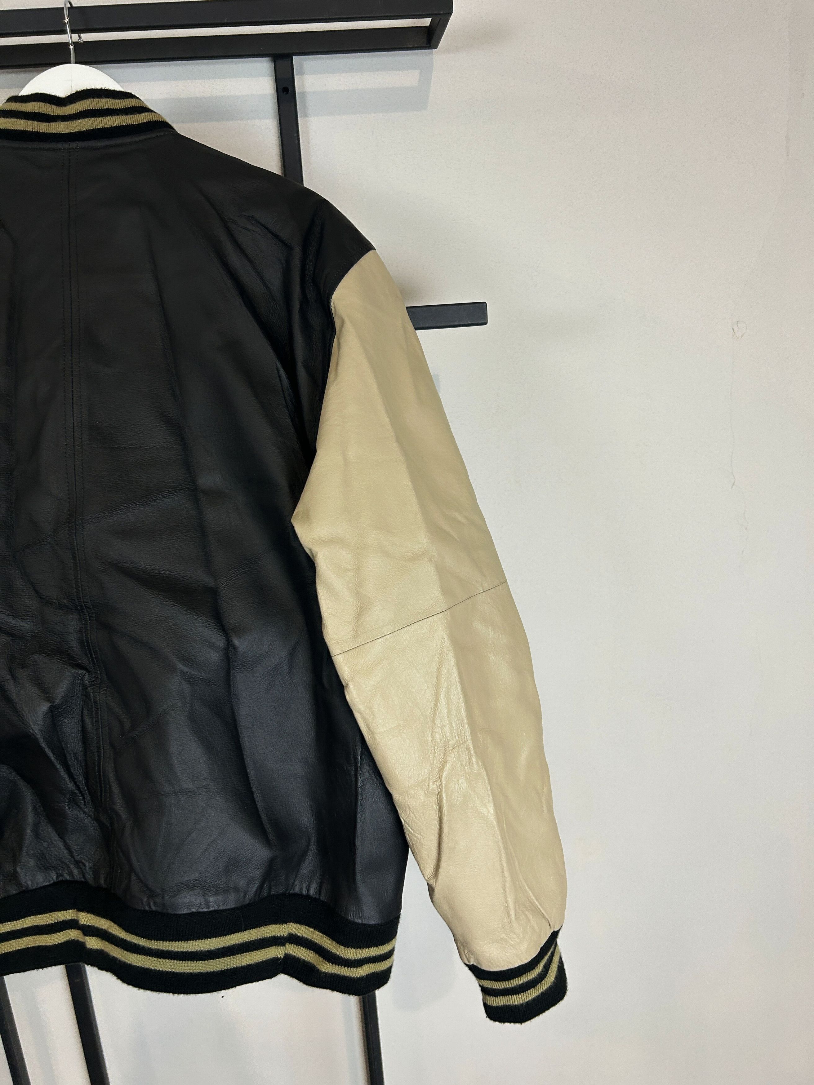 Vintage Leather Varsity Jacket Two Tone Vintage College Style Black Size US L / EU 52-54 / 3 - 7 Thumbnail