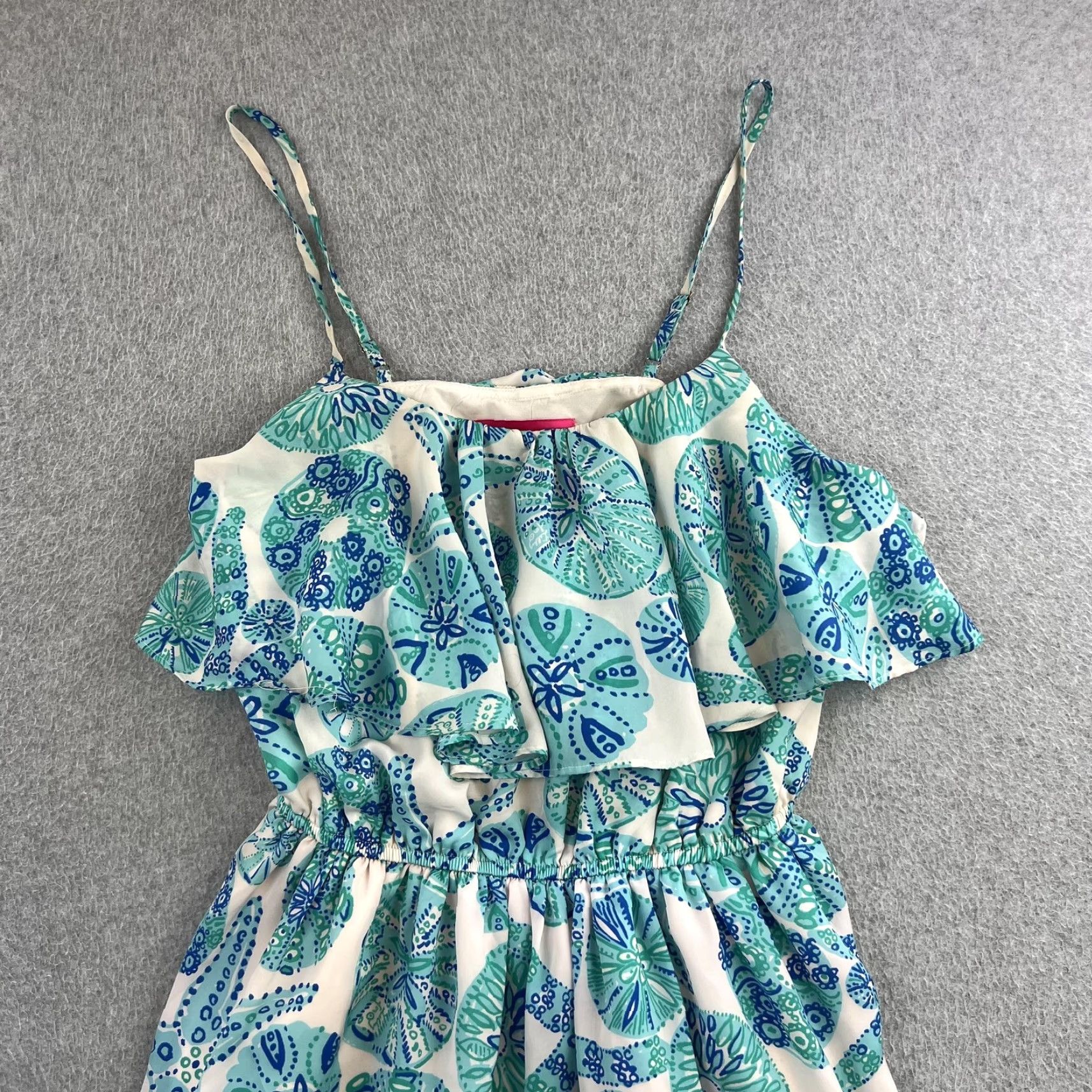 Lilly Pulitzer Lilly Pulitzer Dress Womens Small Blue Sand Dollar Cold Shoulder Sundress Size S / US 4 / IT 40 - 7 Thumbnail