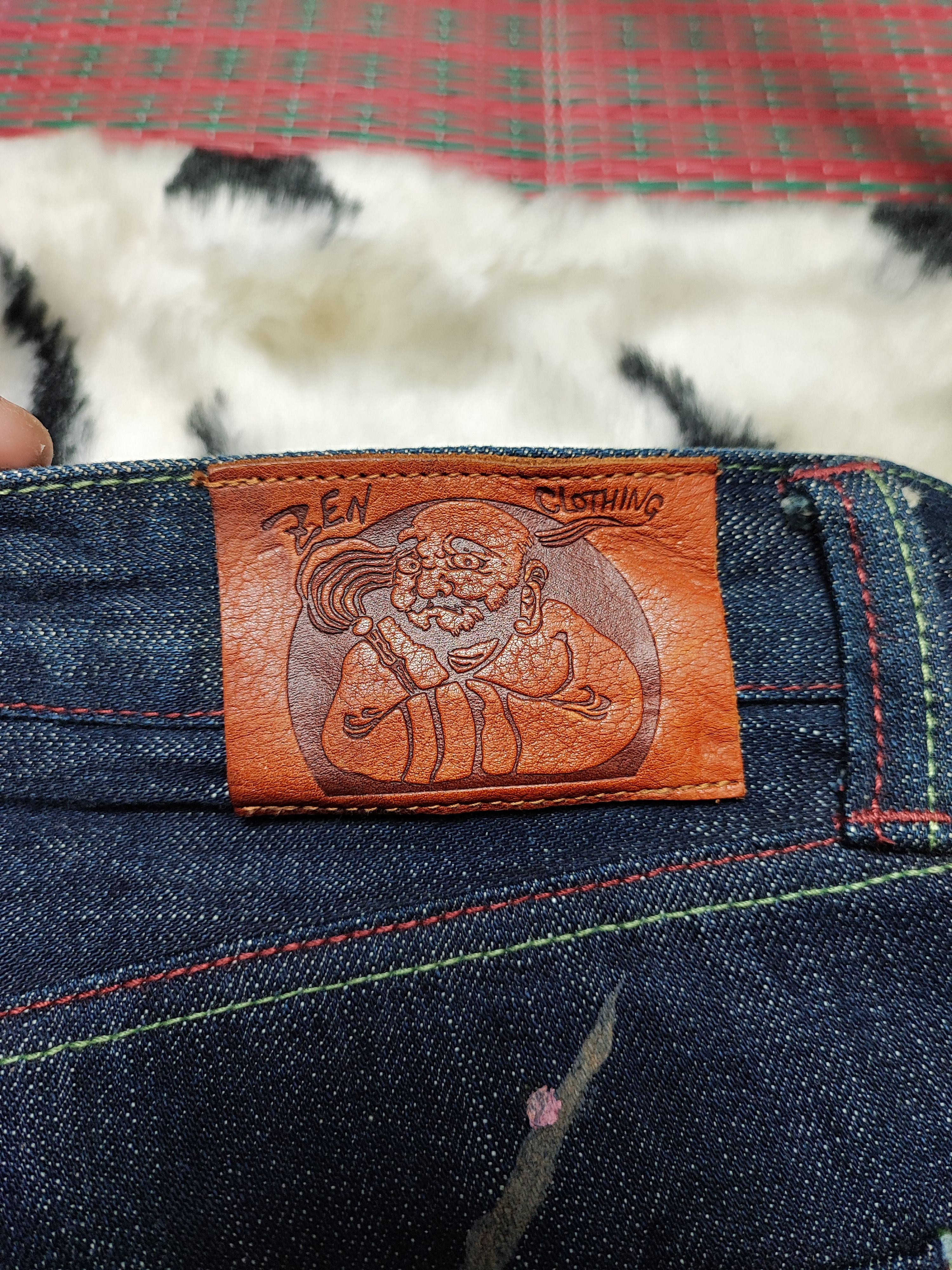 Japanese Brand Vintage Zen Kyoto Hand Painted Denim Jeans Size US 32 / EU 48 - 20 Thumbnail