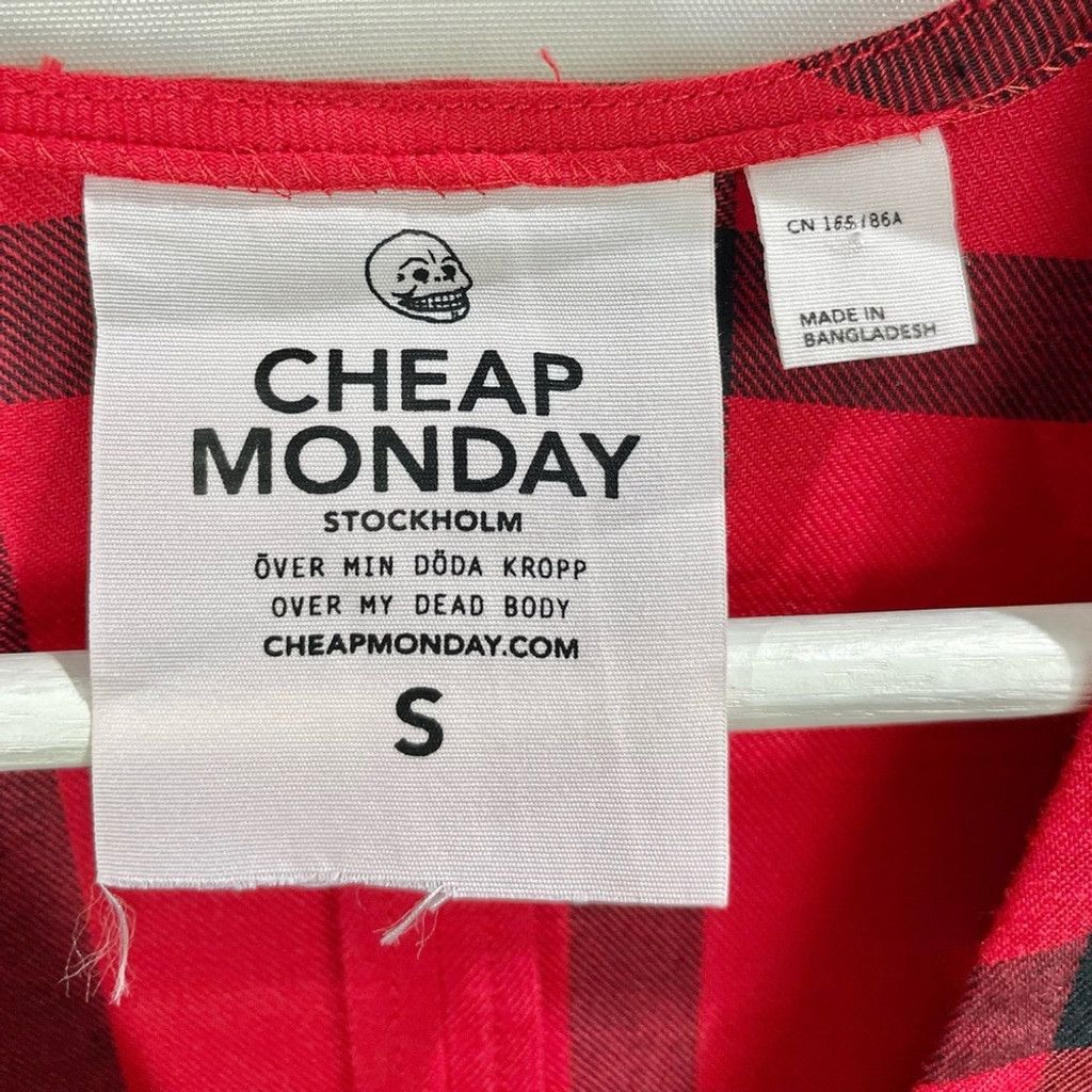 Cheap Monday Cheap Monday Rizzle Check Red Asymm Stepped Hem Dress Size S Size S / US 4 / IT 40 - 6 Thumbnail