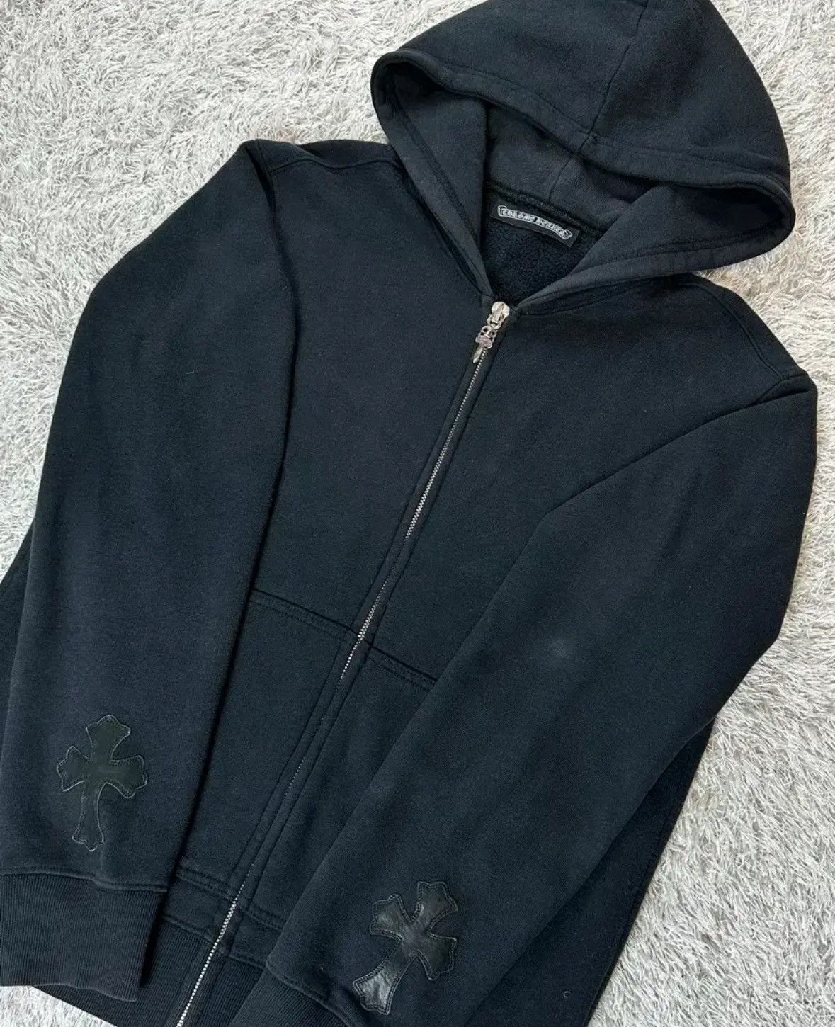 Chrome Hearts *rare* Cross Leather Patch Two Way Zip Up Hoodie Size US M / EU 48-50 / 2 - 1 Thumbnail
