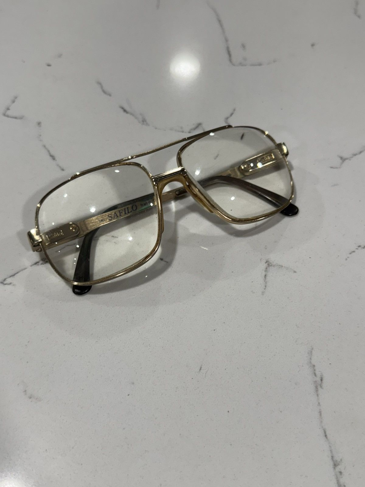 Safilo RARE Vintage AVIATORS by Safilo Elasta 3009 EYEGLASSES FRAME Size ONE SIZE - 2 Thumbnail