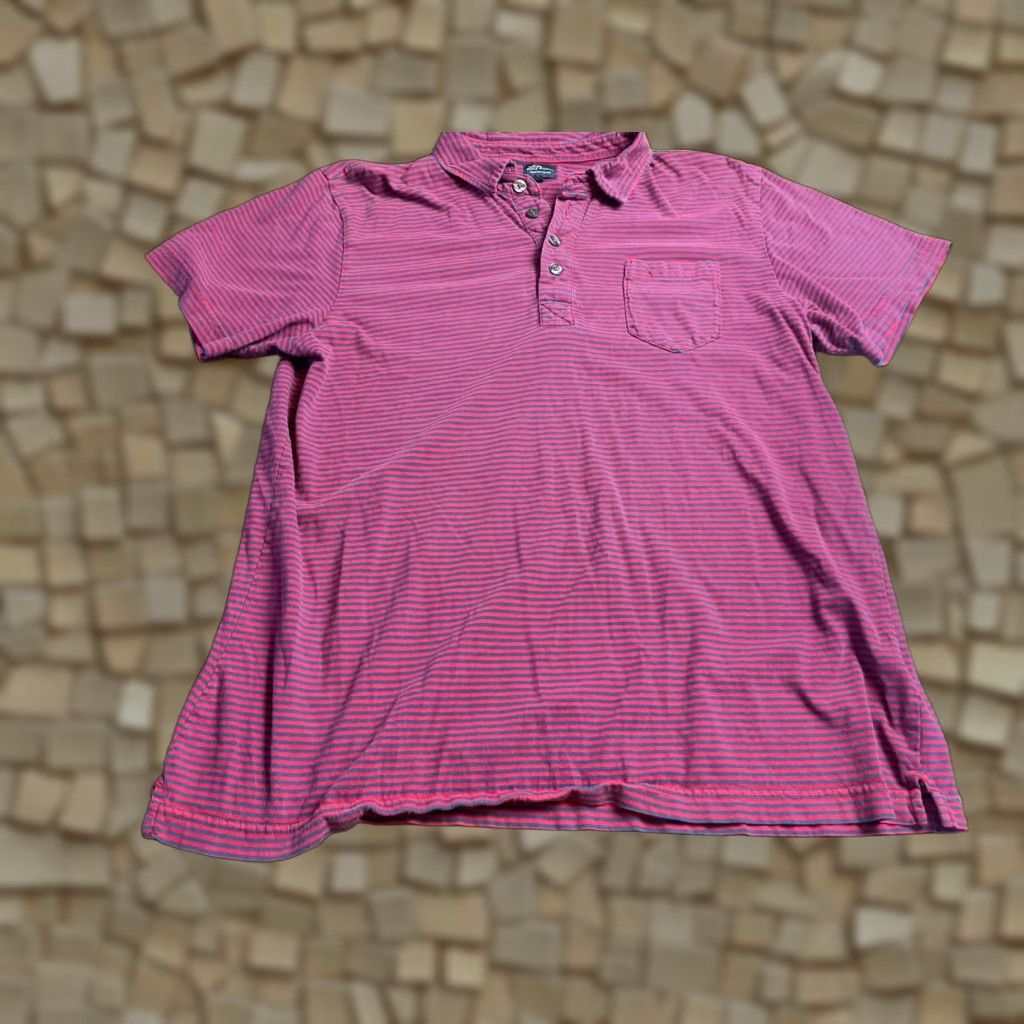 Vintage L.L. Bean Shirt Mens Large Polo Short Sleeve Striped Blue Red 100% Cotton Button Collared Vintage: No Size US L / EU 52-54 / 3 - 1 Thumbnail