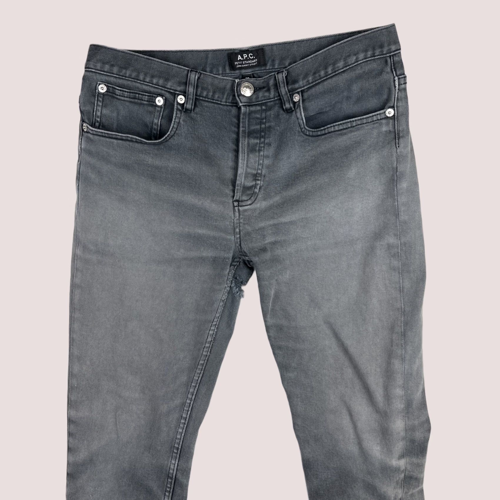 A.P.C. APC Jeans Mens 29x29 Black Petit Standard Button Fly Slim Droit Etroit Pants Size US 29 - 1 Thumbnail
