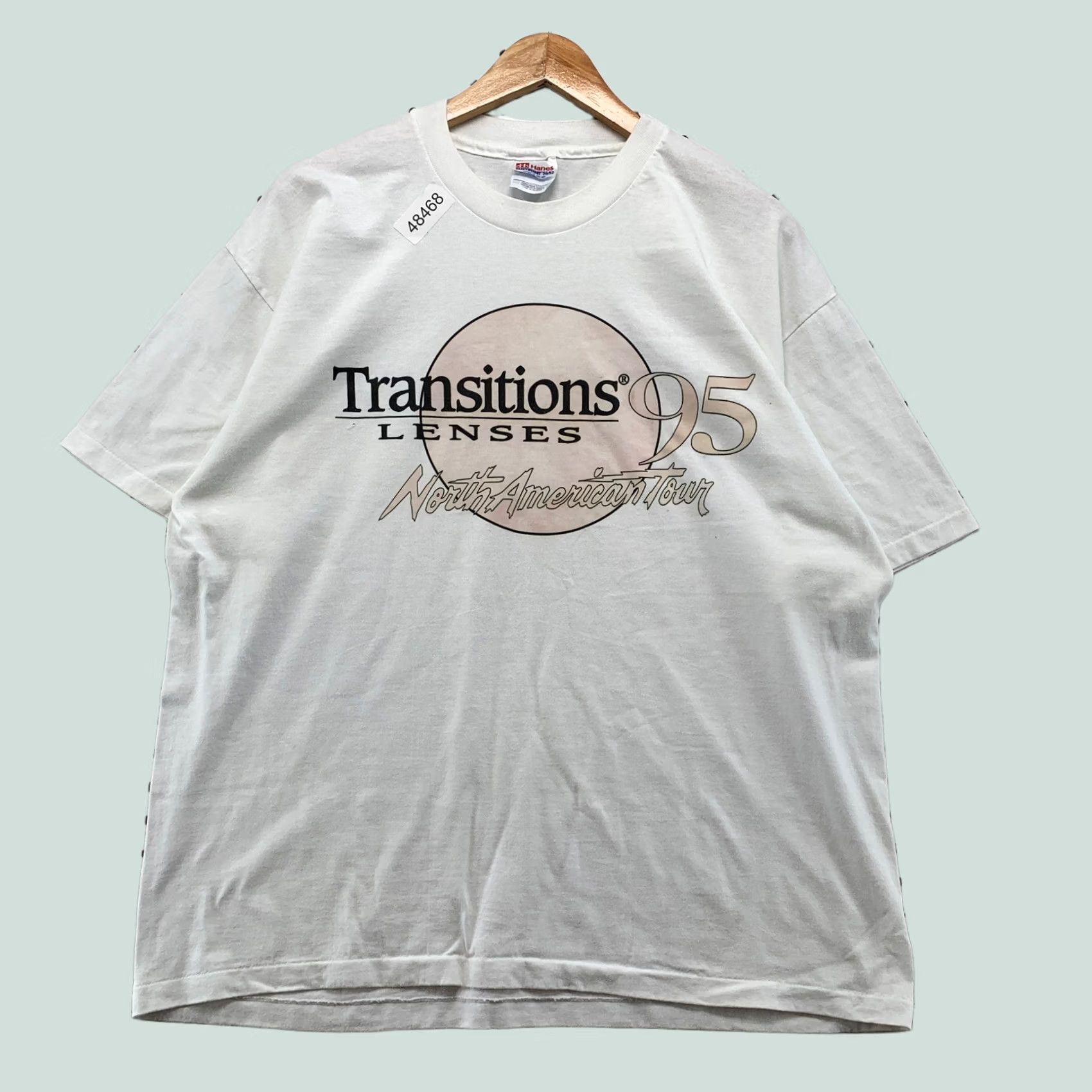 Hanes VINTAGE Hanes T Shirt Mens XL White 90s Transitions Lenses North American Tour Tee Size US XL / EU 56 / 4 - 1 Thumbnail