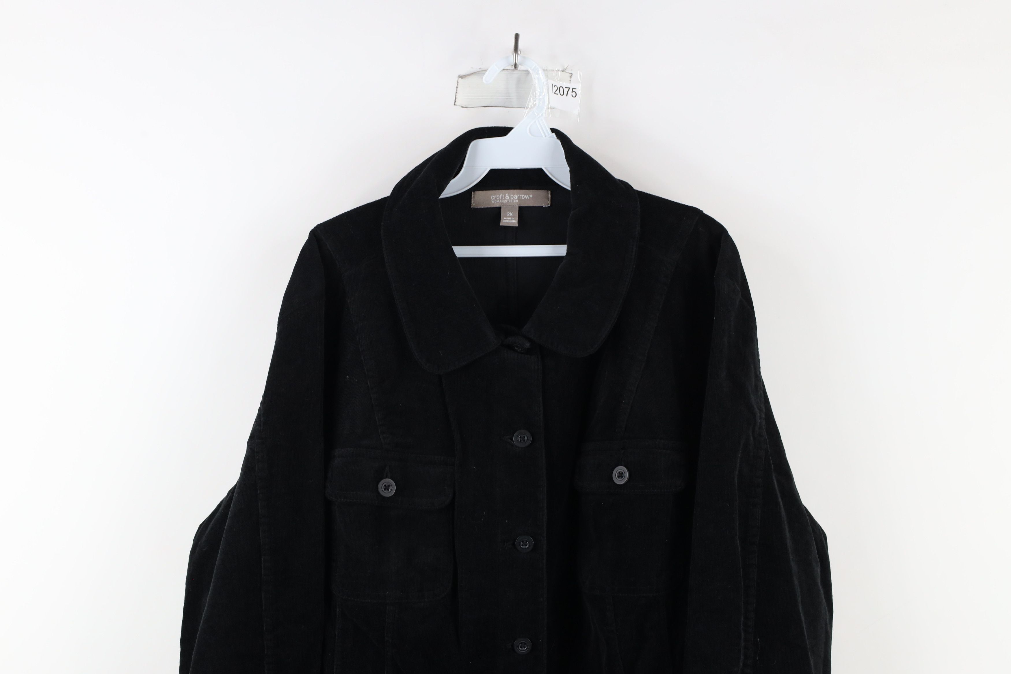 Vintage Vintage Y2K Streetwear Corduroy Full Button Jacket Black Size XXL / US 16-18 / IT 52-54 - 2 Thumbnail