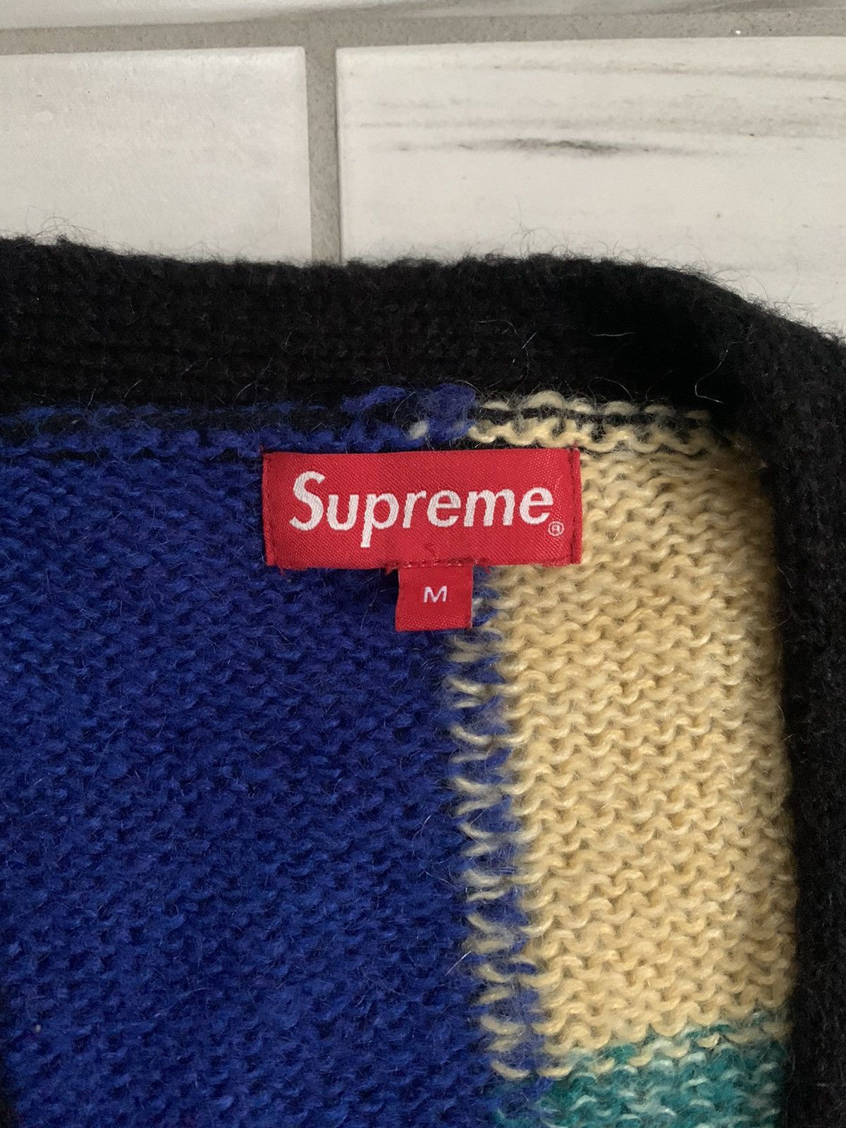 Supreme SS19 PATCHWORK MOHAIR CARDIGAN | Grailed