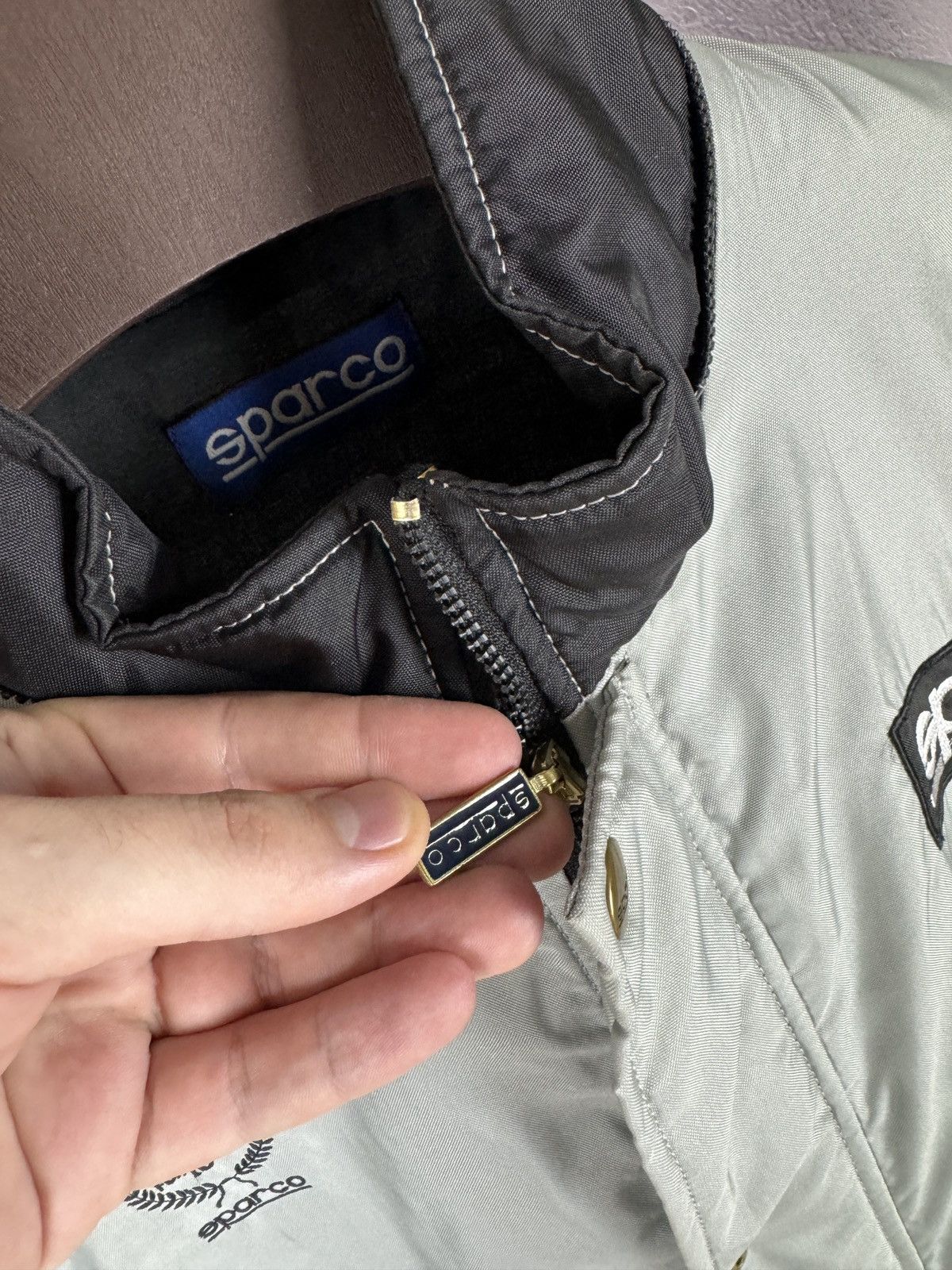 Vintage Sparco vintage racing France big logo nylon jacket grey S Size US S / EU 44-46 / 1 - 13 Thumbnail