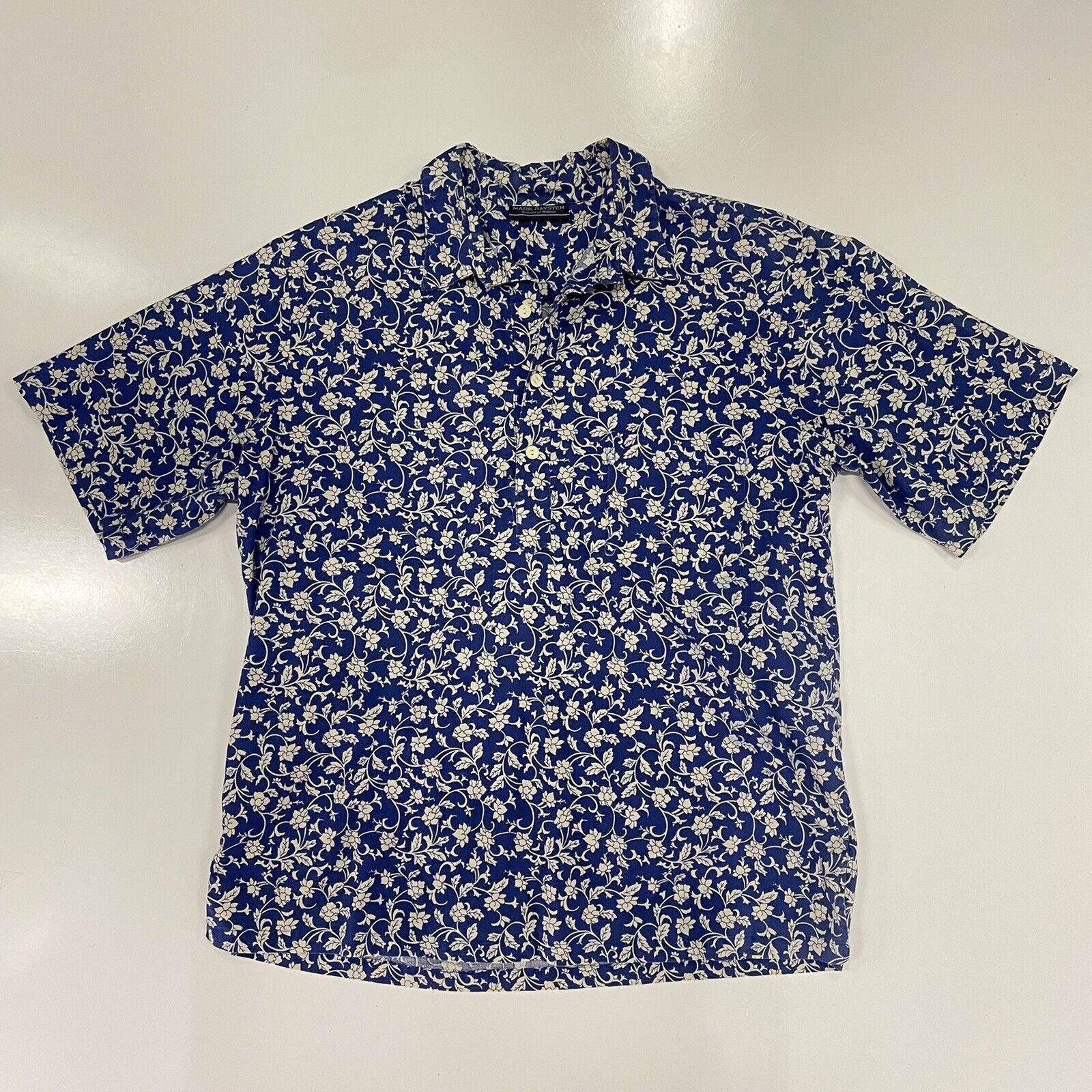 Duke Kahanamoku VTG Mark Raysten Blue Hawaiian Shirt Floral Vine Pullover Size US L / EU 52-54 / 3 - 1 Thumbnail