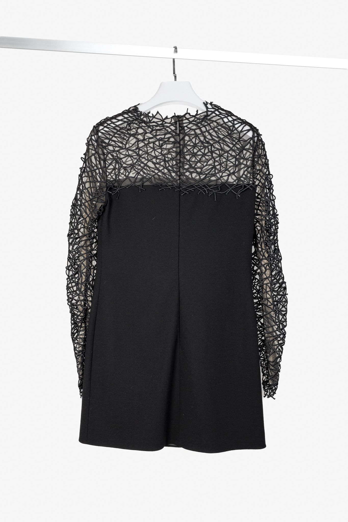 Christopher Kane Christopher Kane Black Lace Appliqué Wool Shift Dress Size M / US 6-8 / IT 42-44 - 2 Thumbnail