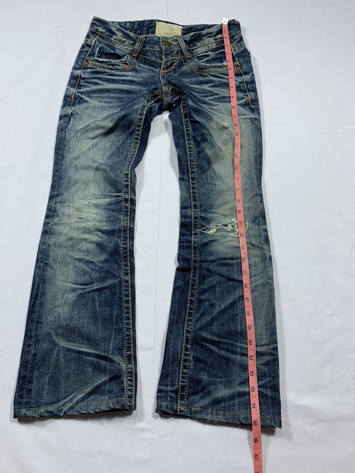 Other Sick Lolita Jeans Distressed Flared Denim pants Size US 27 - 12 Thumbnail