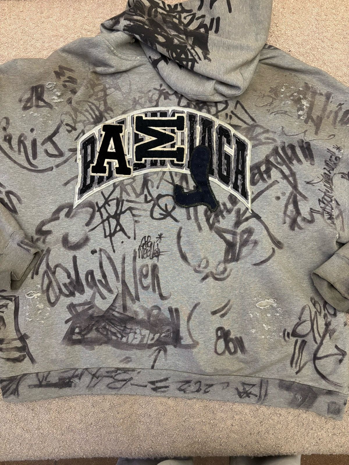 Balenciaga Balenciaga Skater Graffiti Jacket (grey) Size US XXL / EU 58 / 5 - 8 Thumbnail