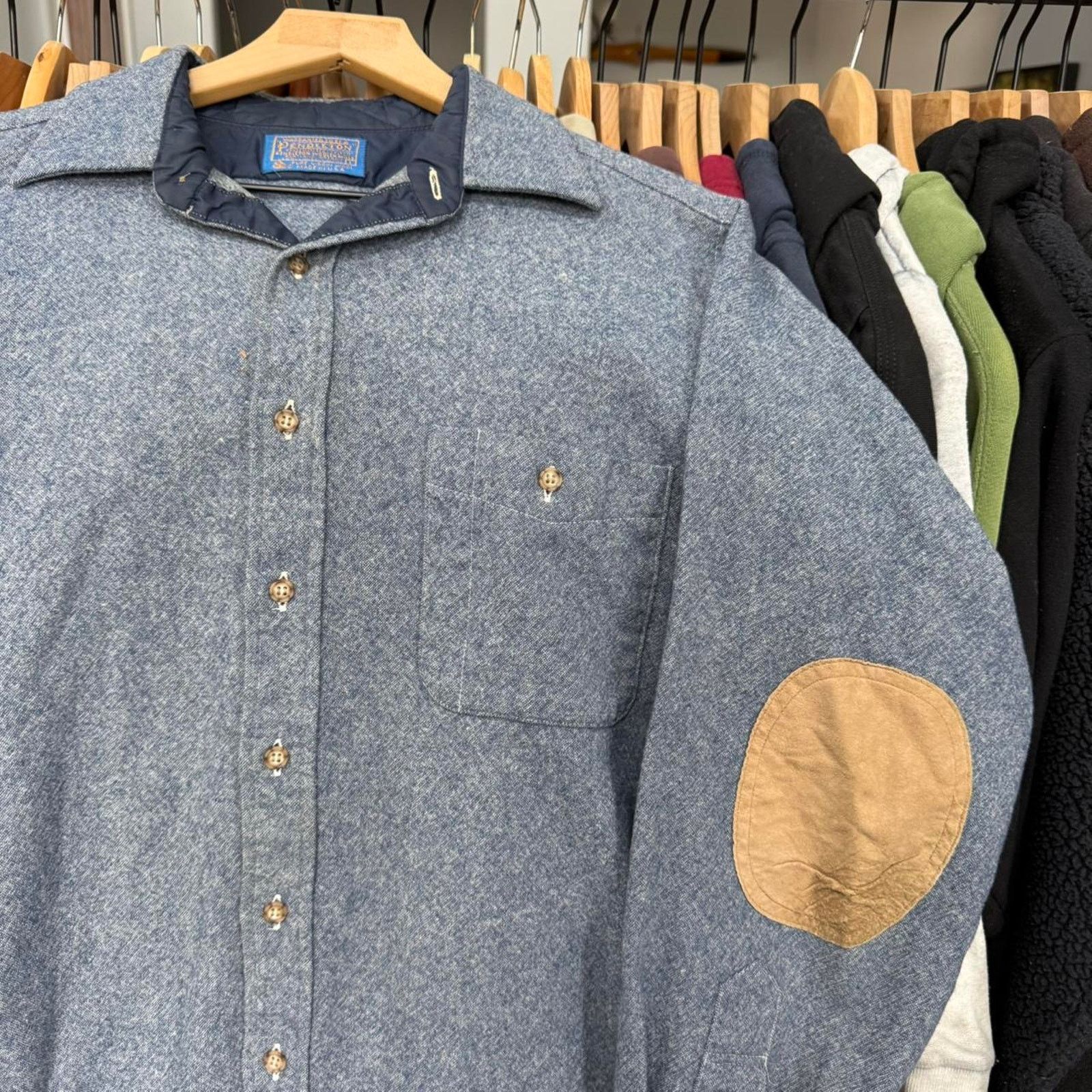 Pendleton Vintage Pendleton Late 60s Flannel Elbow Patches Blue Size US L / EU 52-54 / 3 - 3 Thumbnail