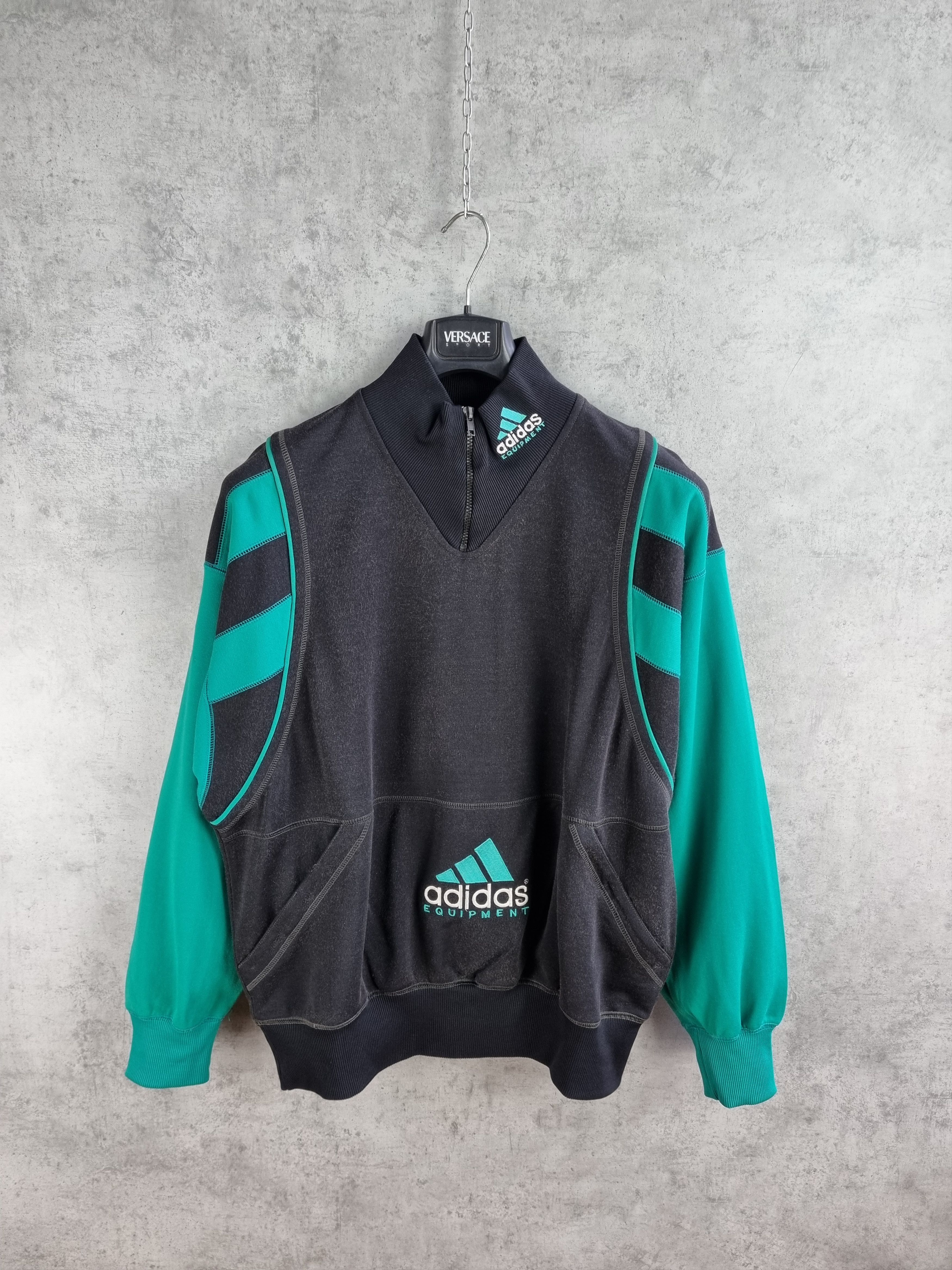 Adidas × Vintage 80s ADIDAS Equipment Vintage half zip up sweatshirt Size US M / EU 48-50 / 2 - 3 Thumbnail