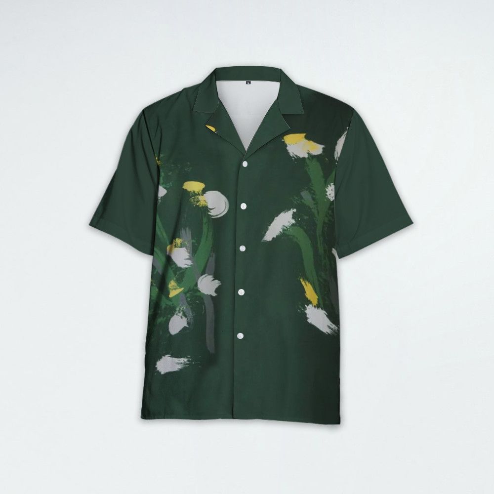 Designer × The Unbranded Brand Men's Green Floral Motif Shirt Size US M / EU 48-50 / 2 - 2 Thumbnail