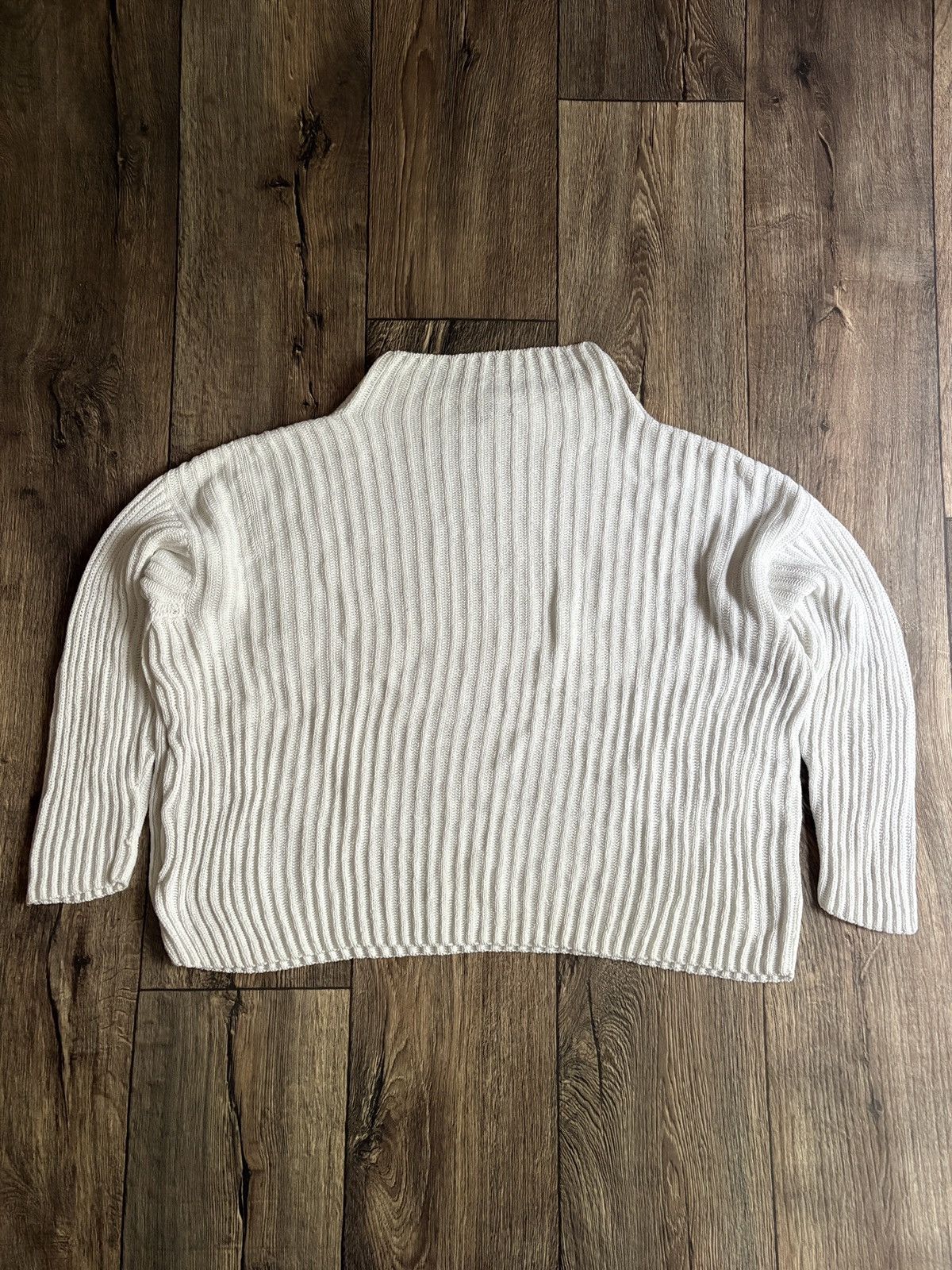 Brunello Cucinelli Brunello Cucinelli English Rib Knit White Sweater Size Large Size L / US 10 / IT 46 - 11 Thumbnail