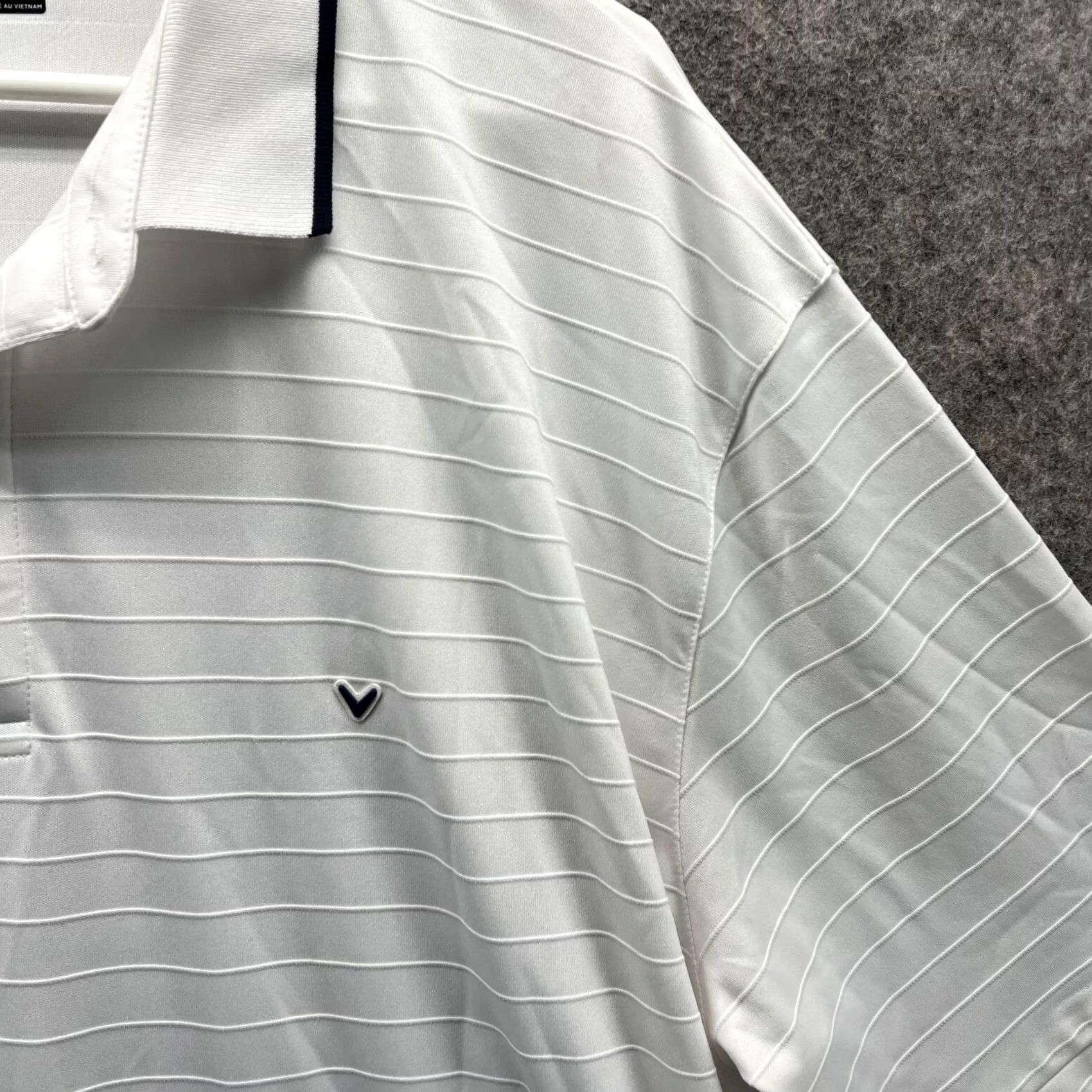 Callaway Callaway Polo Shirt Men XXL Adult White Striped Preppy Dri Polyester Short Sleeve Button Collar Size US XXL / EU 58 / 5 - 4 Thumbnail