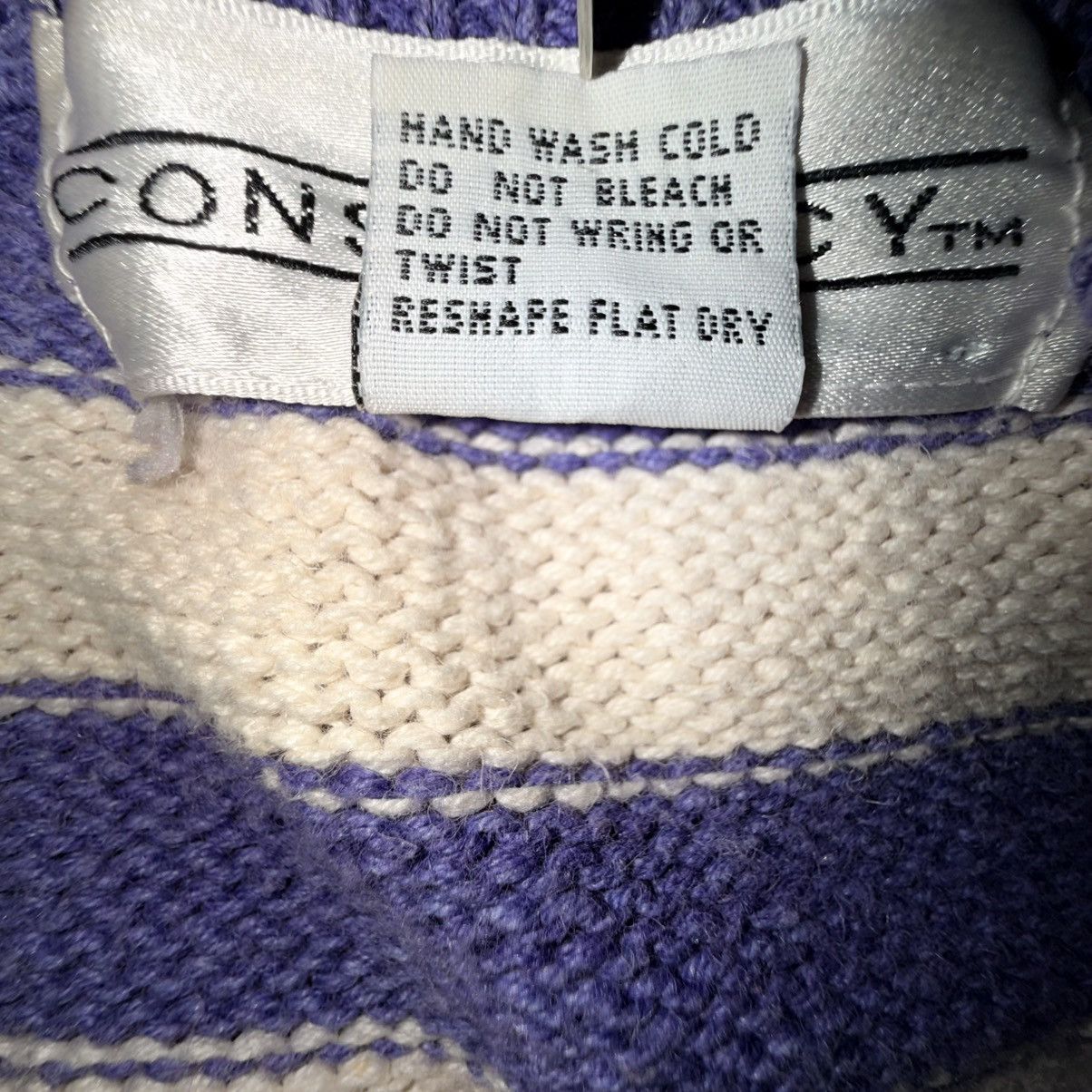 Other 80s Conspiracy Archive Shaker Knit Striped Mock Neck Purple Size L / US 10 / IT 46 - 3 Thumbnail