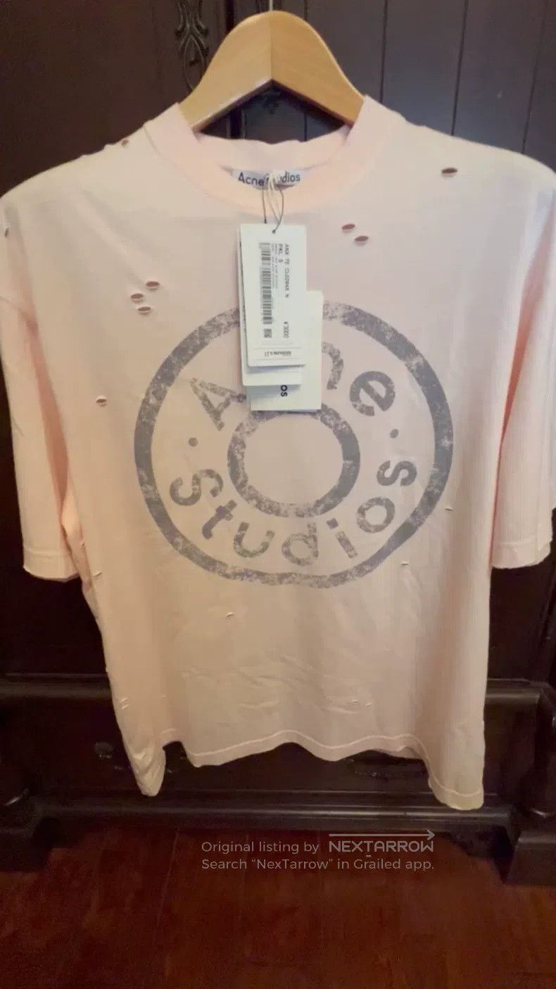 Acne Studios Acne Studios Pink letter print badge distressed men's and Size US S / EU 44-46 / 1 - 1 Thumbnail
