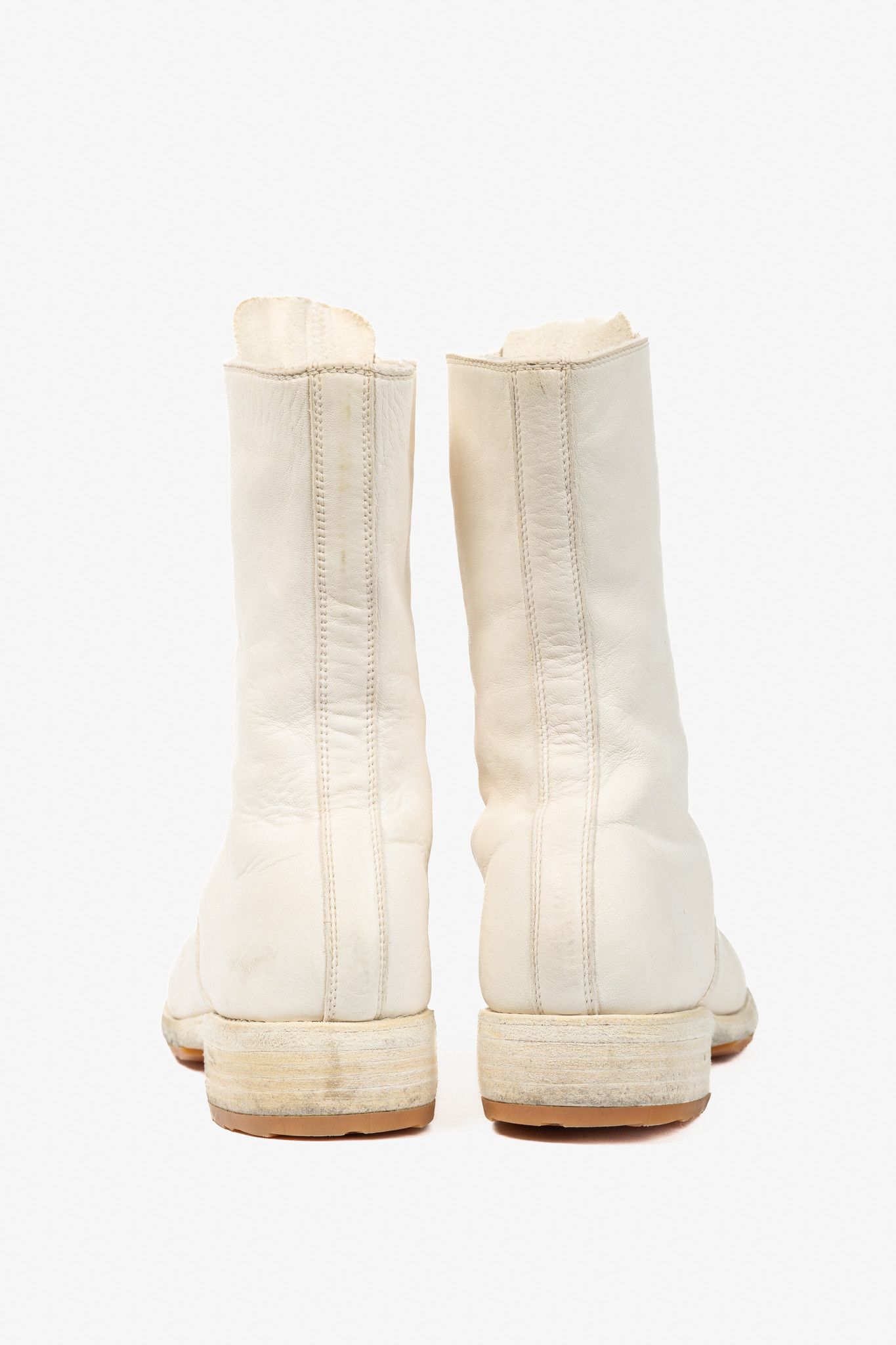 Guidi Guidi 310 White Front-Zip Calf-Length Army Boots Size US 5.5 / IT 35.5 - 3 Thumbnail