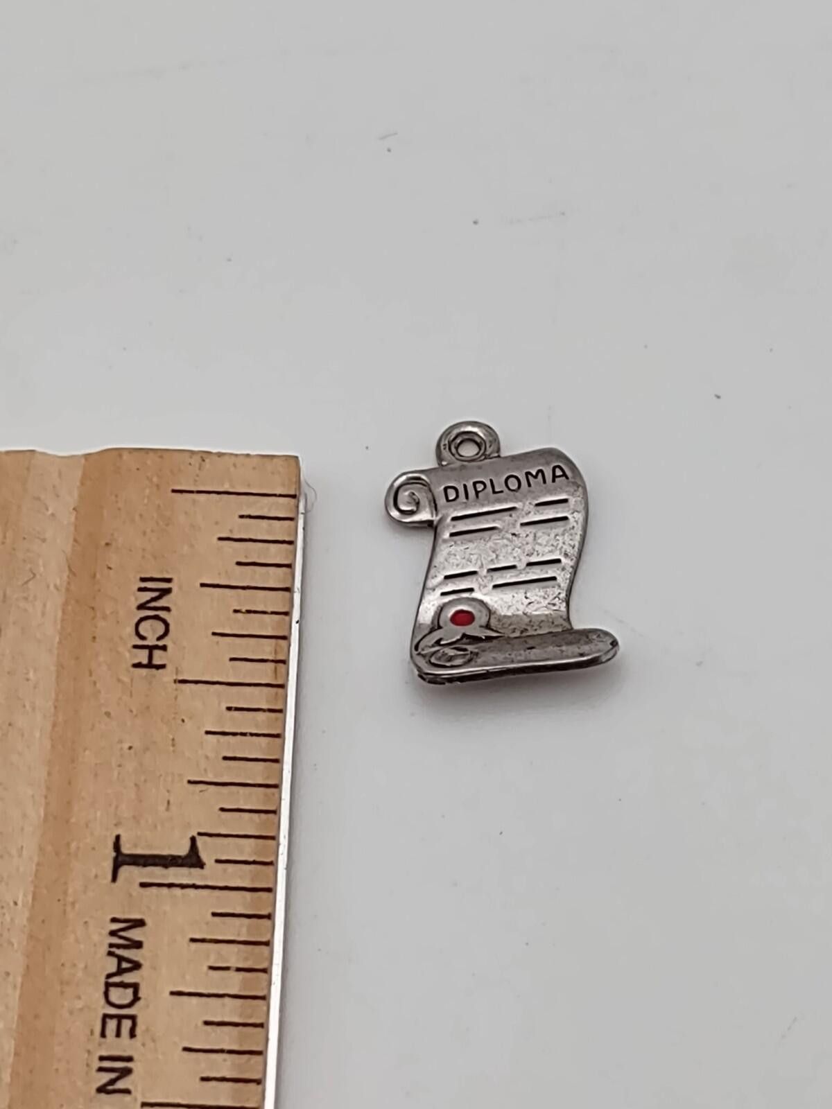 The Unbranded Brand Vintage Sterling Diploma Charm Graduation Scroll Size ONE SIZE - 3 Thumbnail