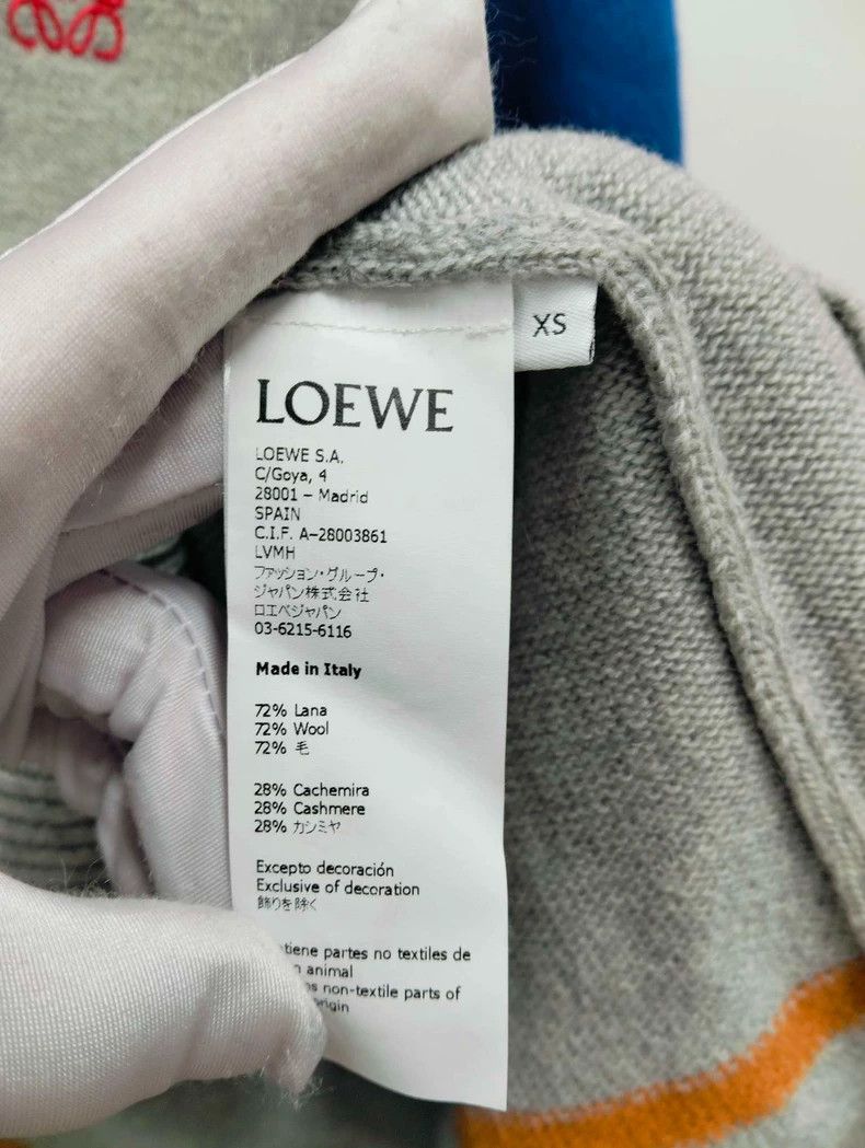 Loewe LOEWE Classic logo patchwork design wool polo collar sweat Size XS / US 0-2 / IT 36-38 - 4 Thumbnail