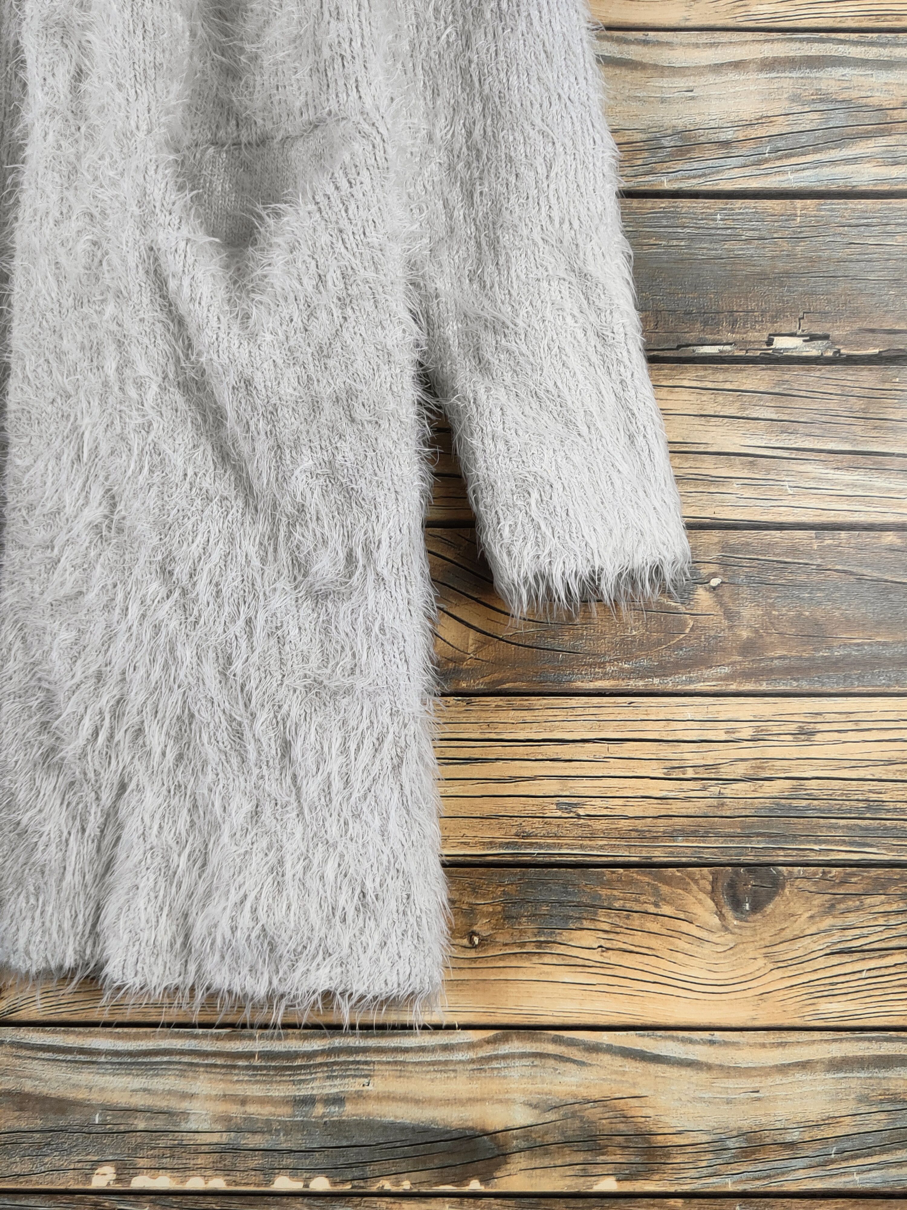 Japanese Brand DL Bou Jeloud Gray Fur Mohair Knitwear Cardigans #46-447 Size S / US 4 / IT 40 - 6 Thumbnail