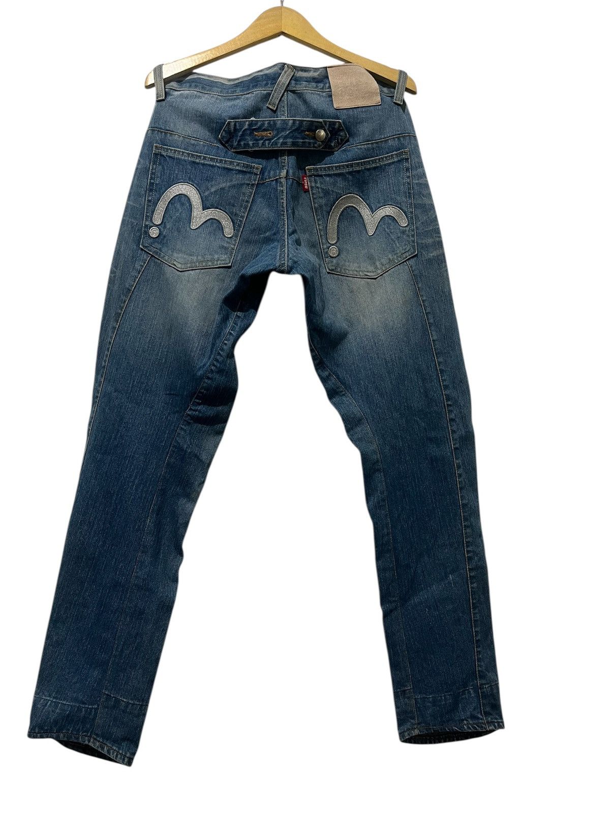 Japanese Brand Evisu Genes Baggy Denim Silver Logo Embroidery Y2K Style Size US 30 / EU 46 - 1 Thumbnail