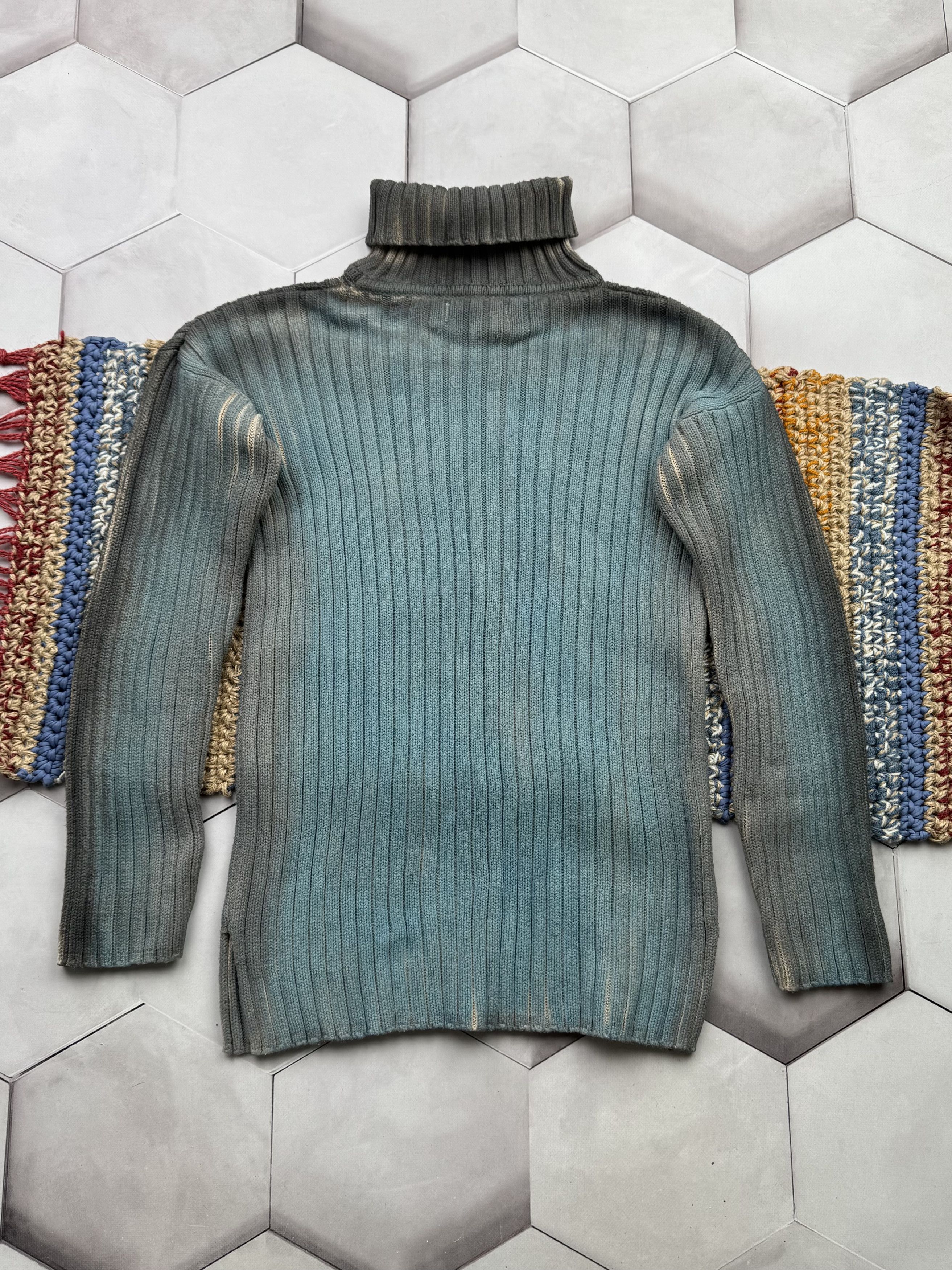 Japanese Brand Vintage Faded Ribbed Sweater (E4) Size M / US 6-8 / IT 42-44 - 5 Thumbnail
