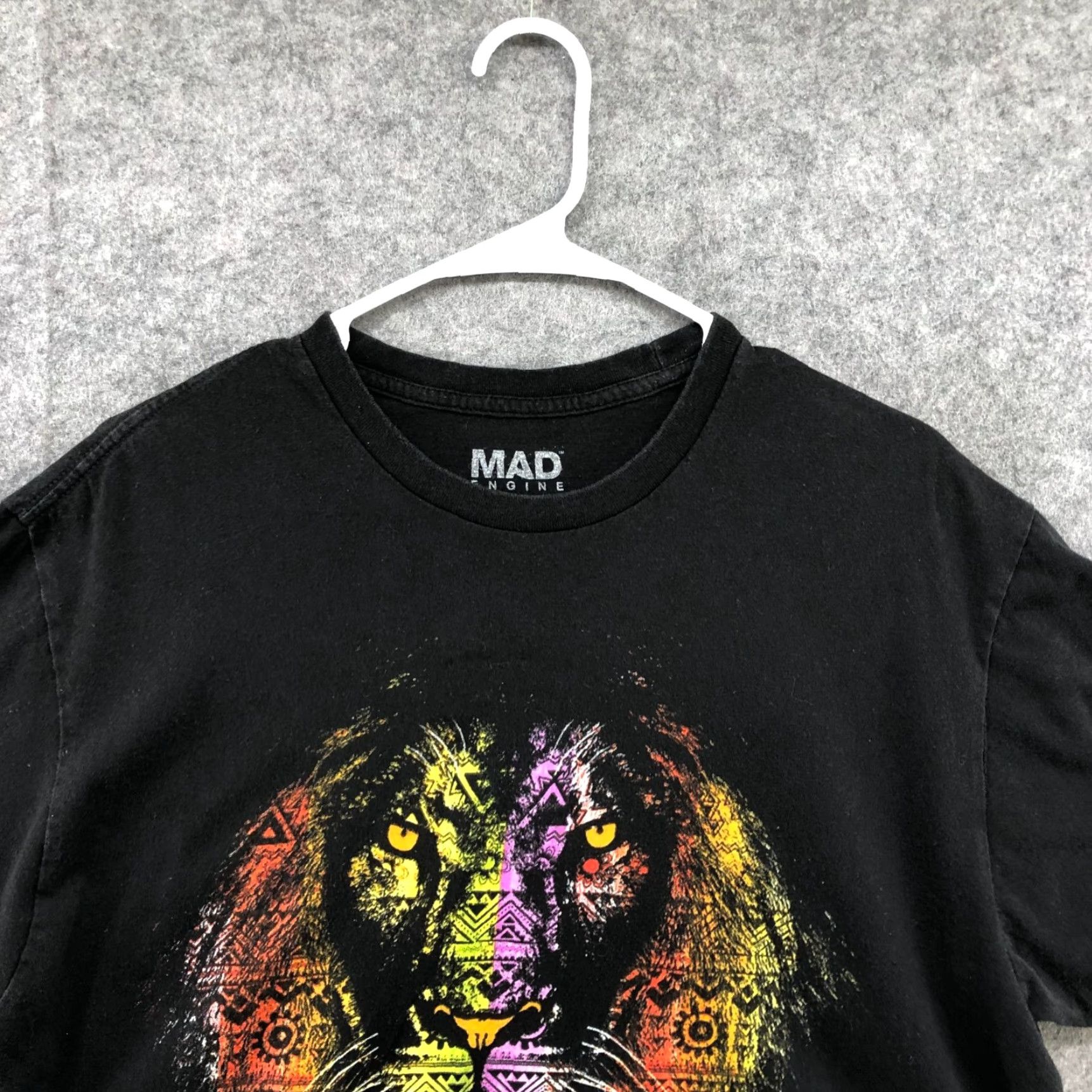 Mad Engine Mad Engine Lion King Aztec Graphic T-Shirt Black Mens Large L Size US L / EU 52-54 / 3 - 3 Thumbnail