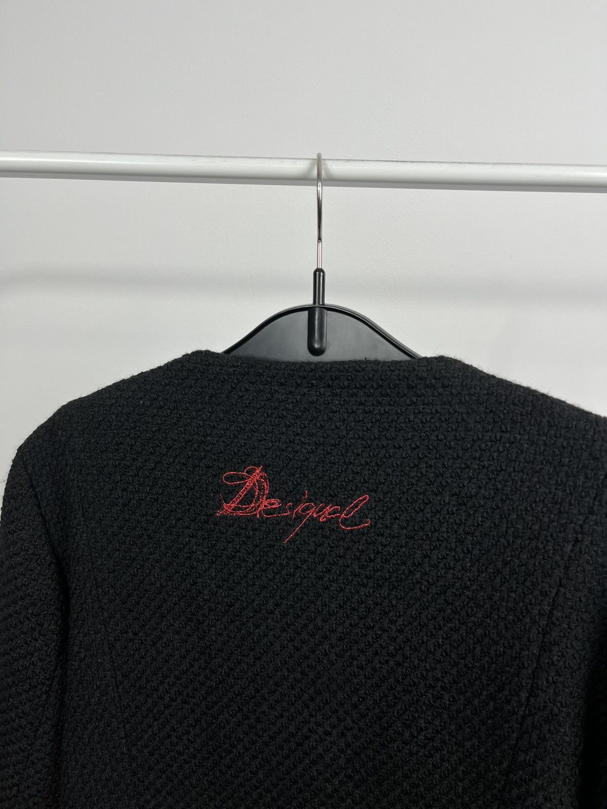 Desigual Desigual black textured long jacket with pockets size 46 Size XL / US 12-14 / IT 48-50 - 15 Thumbnail